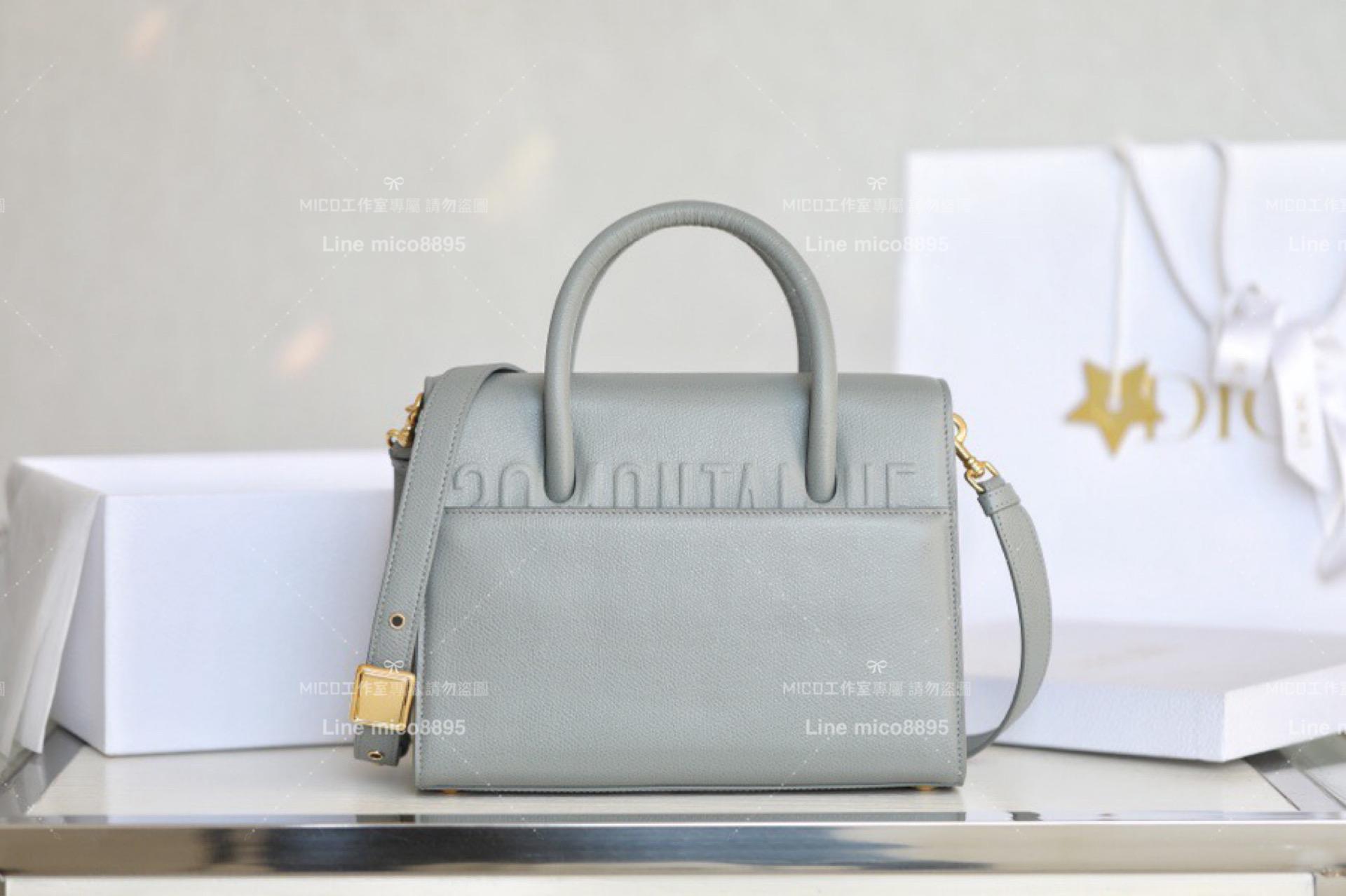 Dior 岩石灰 30Montaigne 蒙田包 手提包 公事包 可調節皮革肩背帶 25cm