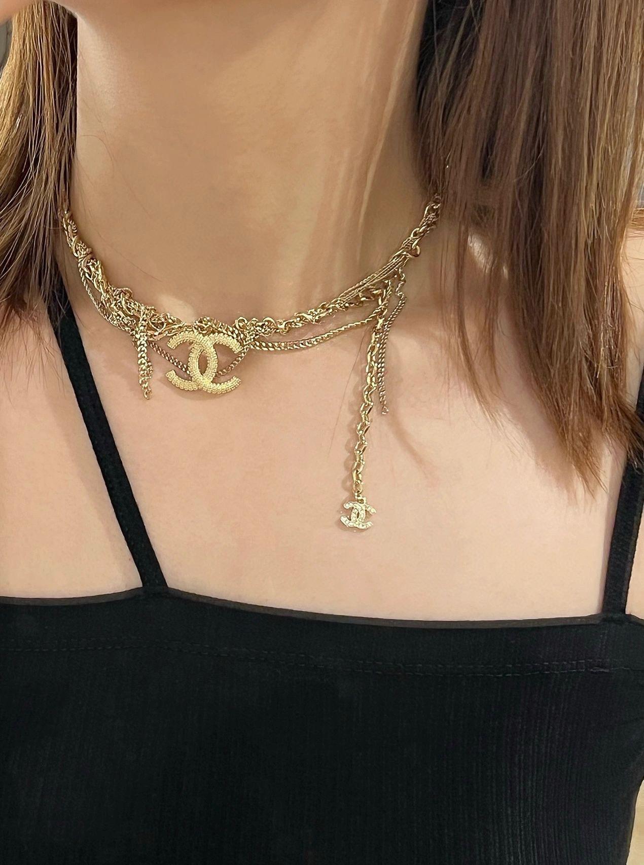 chanel 重工纏繞多鏈條項鍊choker