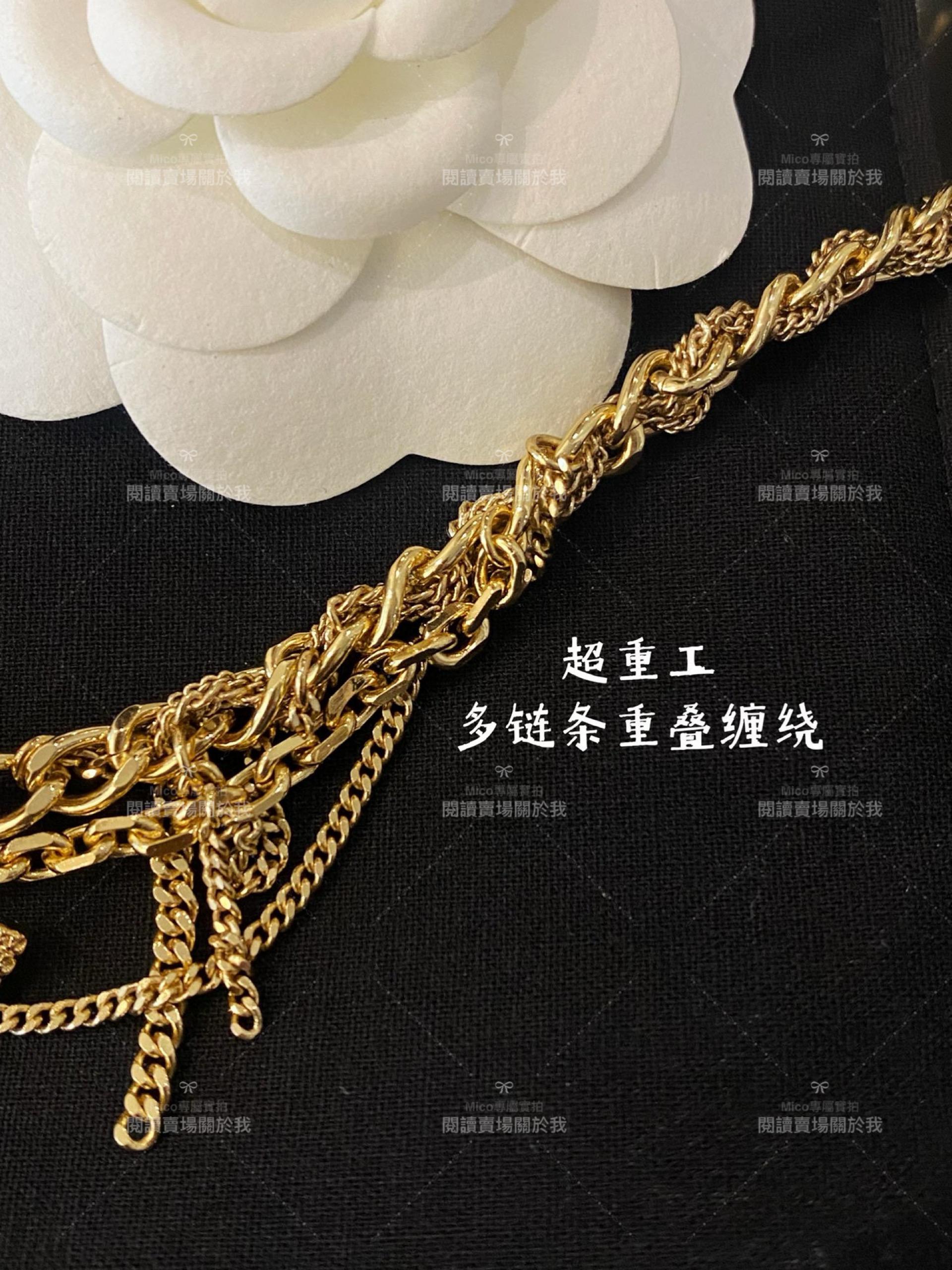 chanel 重工纏繞多鏈條項鍊choker