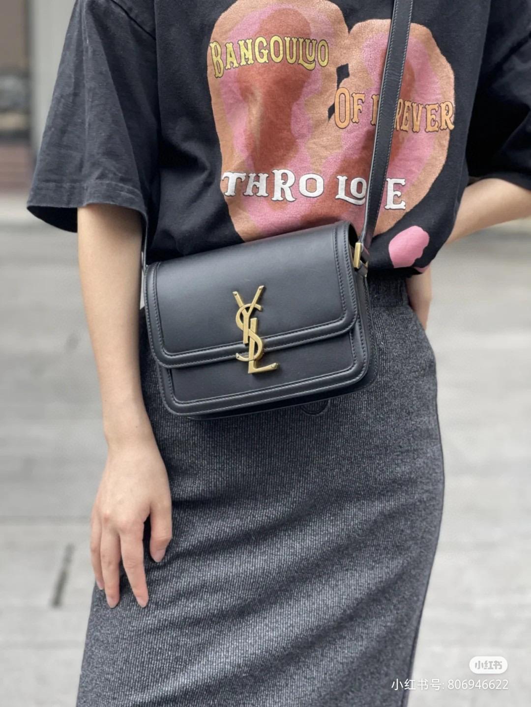 YSL Saint Laurent 黑金小號 郵差包 Solferino Box Small Satchel Bag 19cm 豆腐包 斜跨包