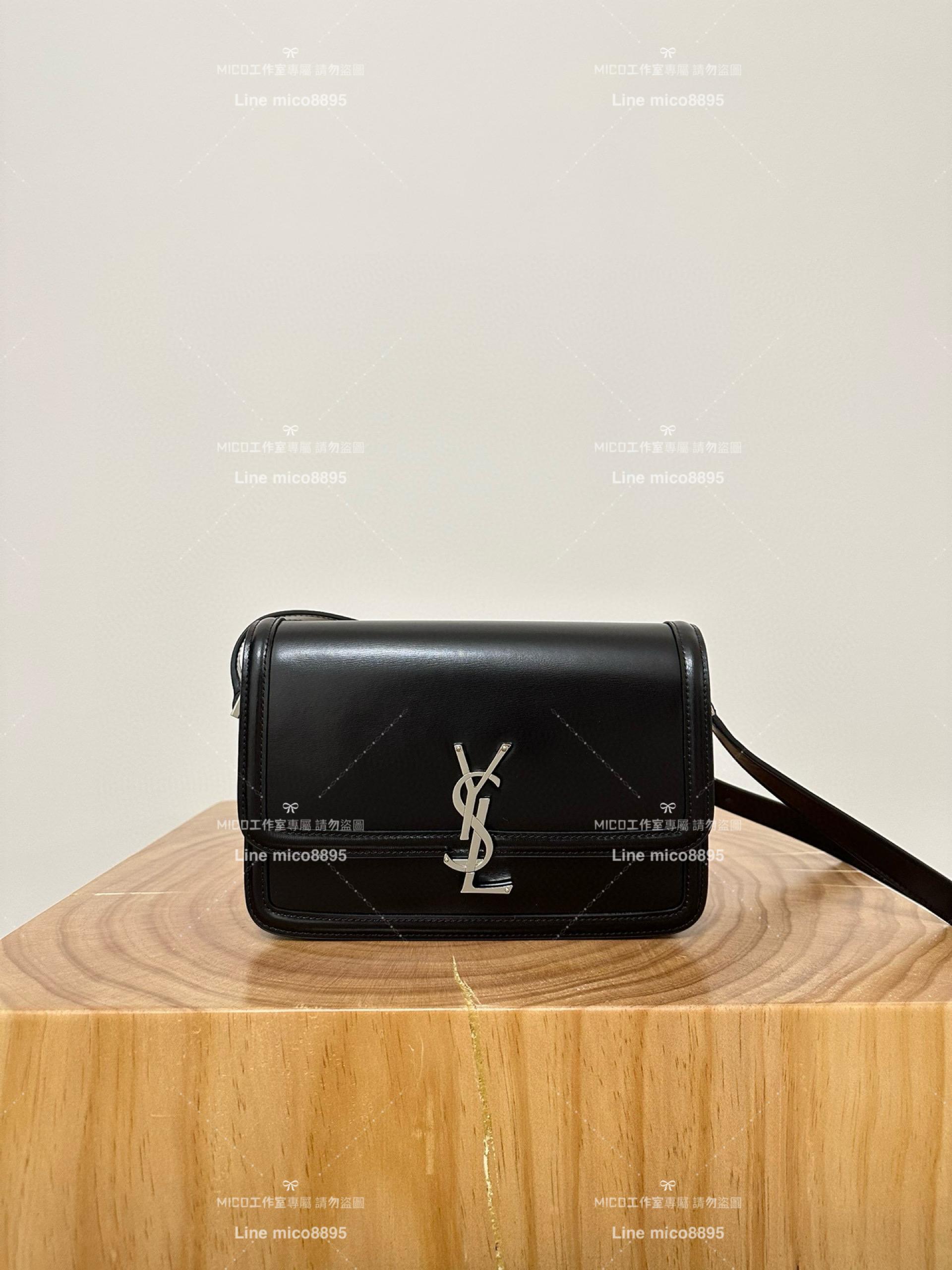 YSL Saint Laurent 黑色/銀釦/中號 郵差包 Solferino Box Satchel Bag 23cm 豆腐包 斜跨包