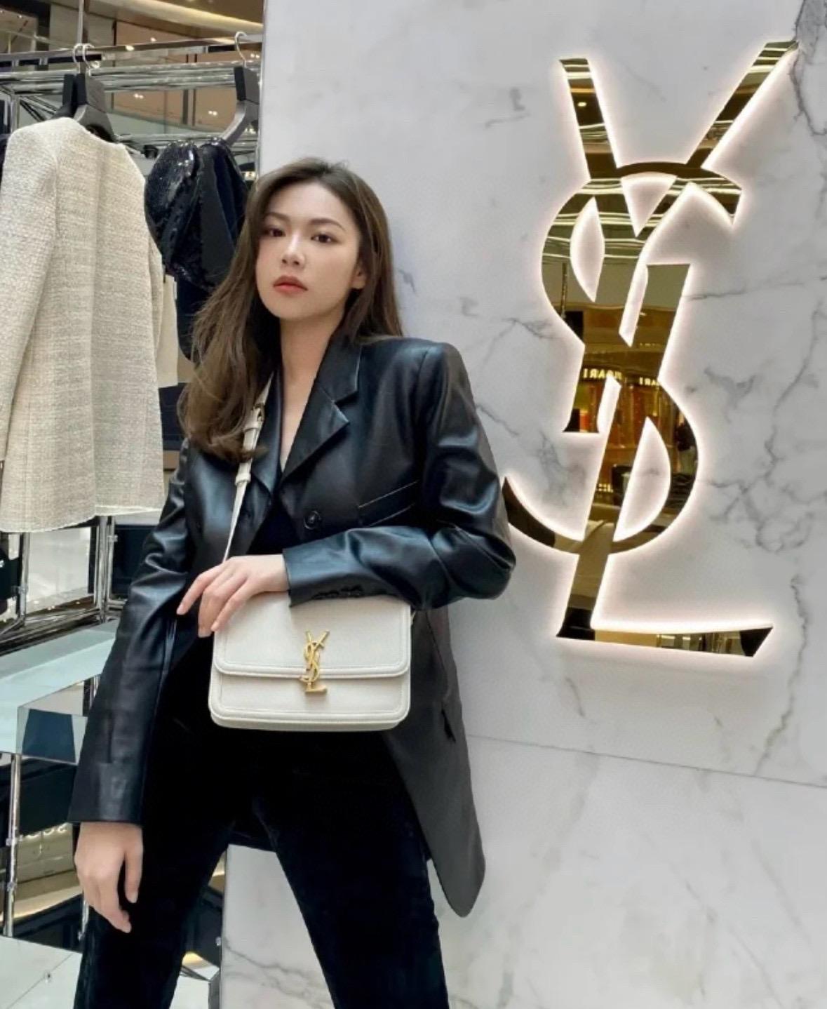 YSL Saint Laurent 國旗紅/金釦/中號 郵差包 Solferino Box Satchel Bag 23cm 豆腐包 斜跨包