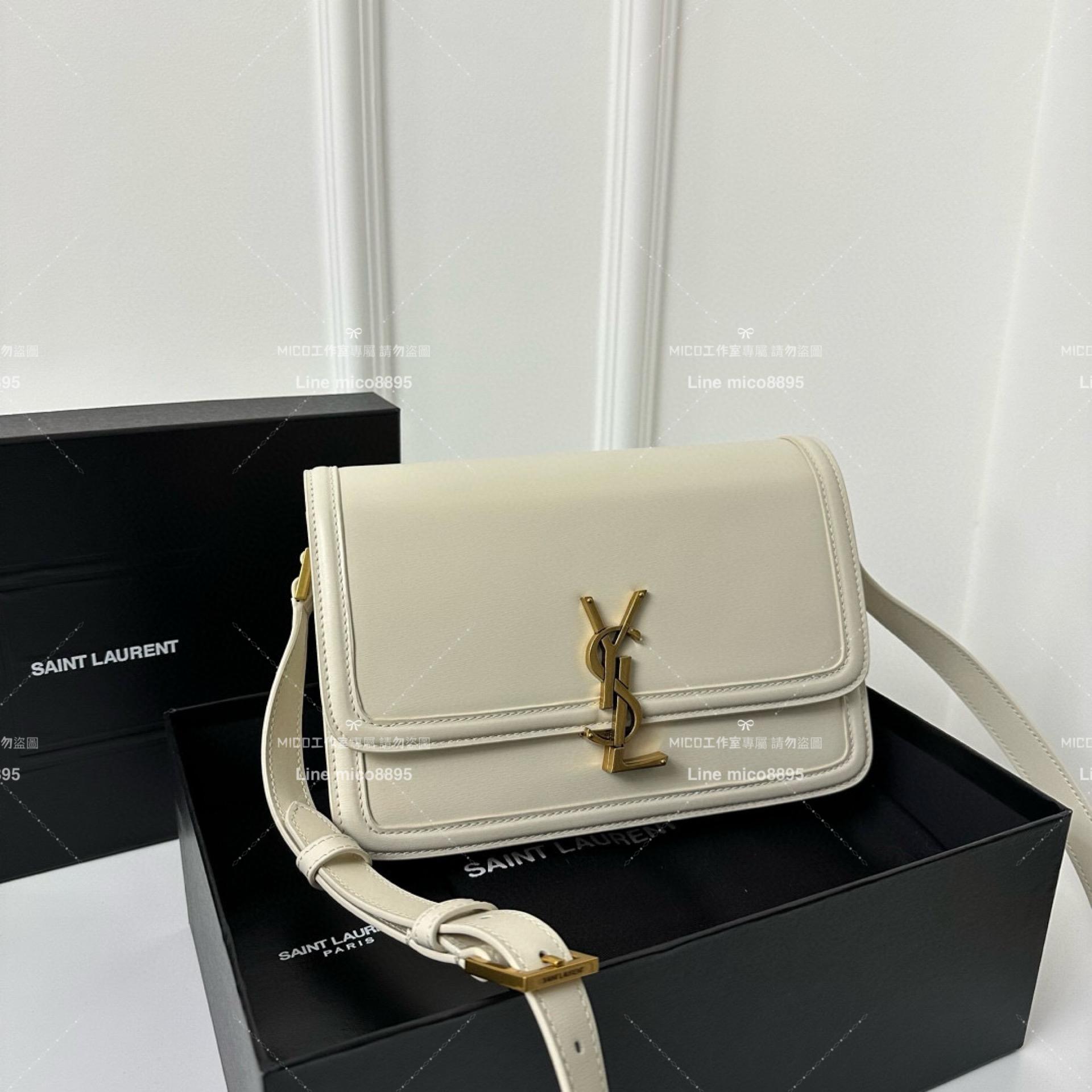 YSL Saint Laurent 國旗紅/金釦/中號 郵差包 Solferino Box Satchel Bag 23cm 豆腐包 斜跨包