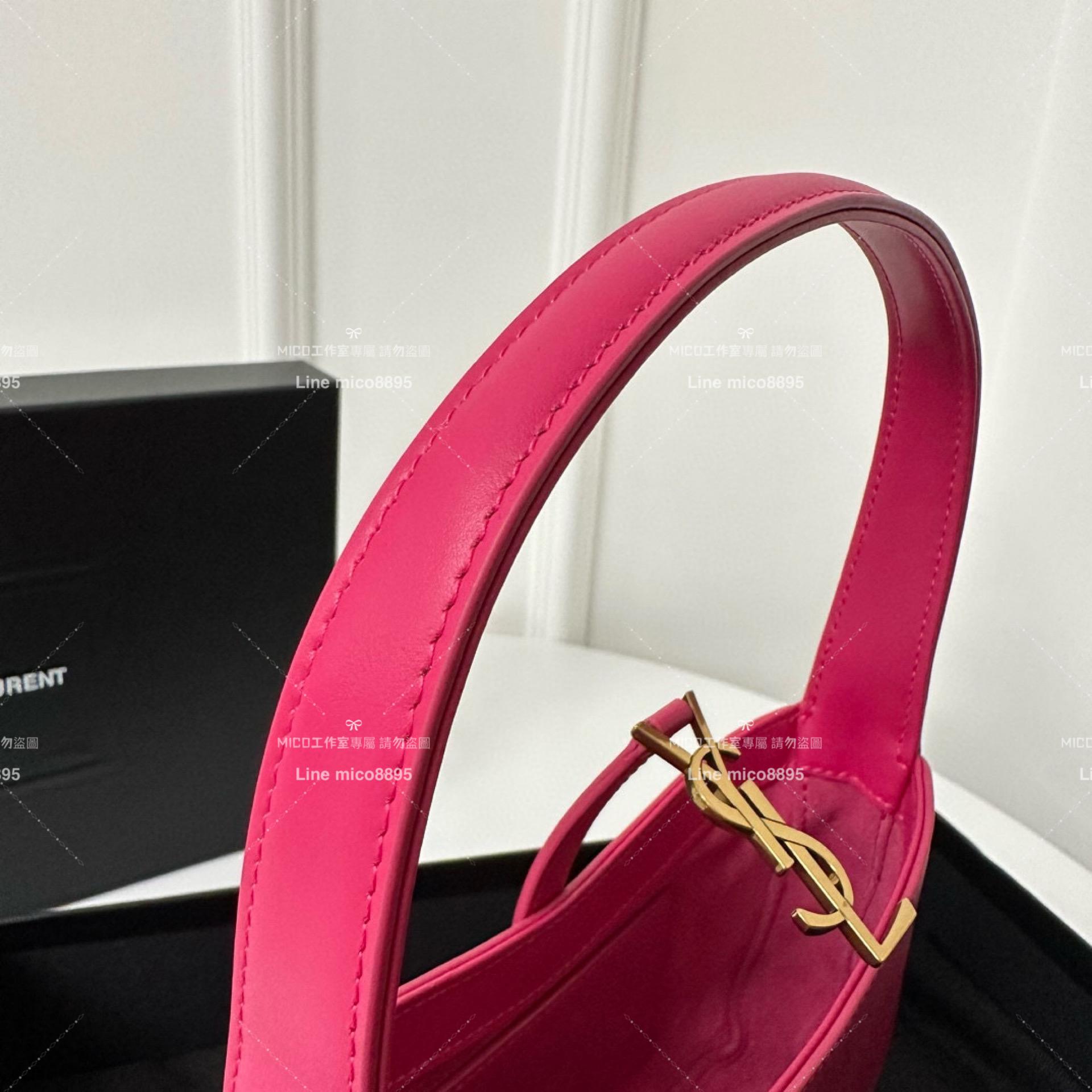 YSL 聖羅蘭 Saint Laurent 玫紅色mini款 19cm LE 5 À 7# Le5a7 Hobo腋下包/手提包