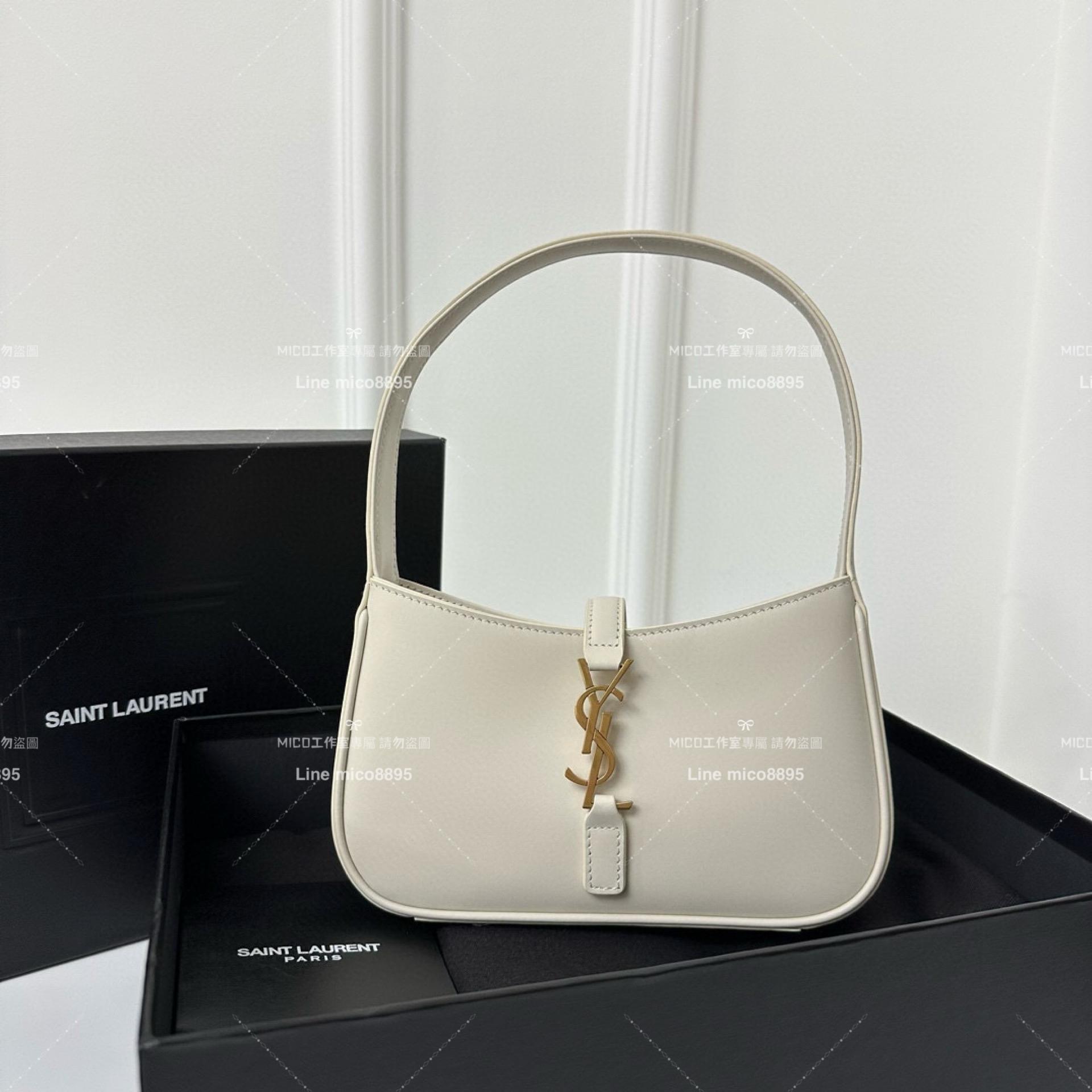 YSL 聖羅蘭 Saint Laurent 奶油白 mini款 19cm LE 5 À 7# Le5a7 Hobo腋下包/手提包