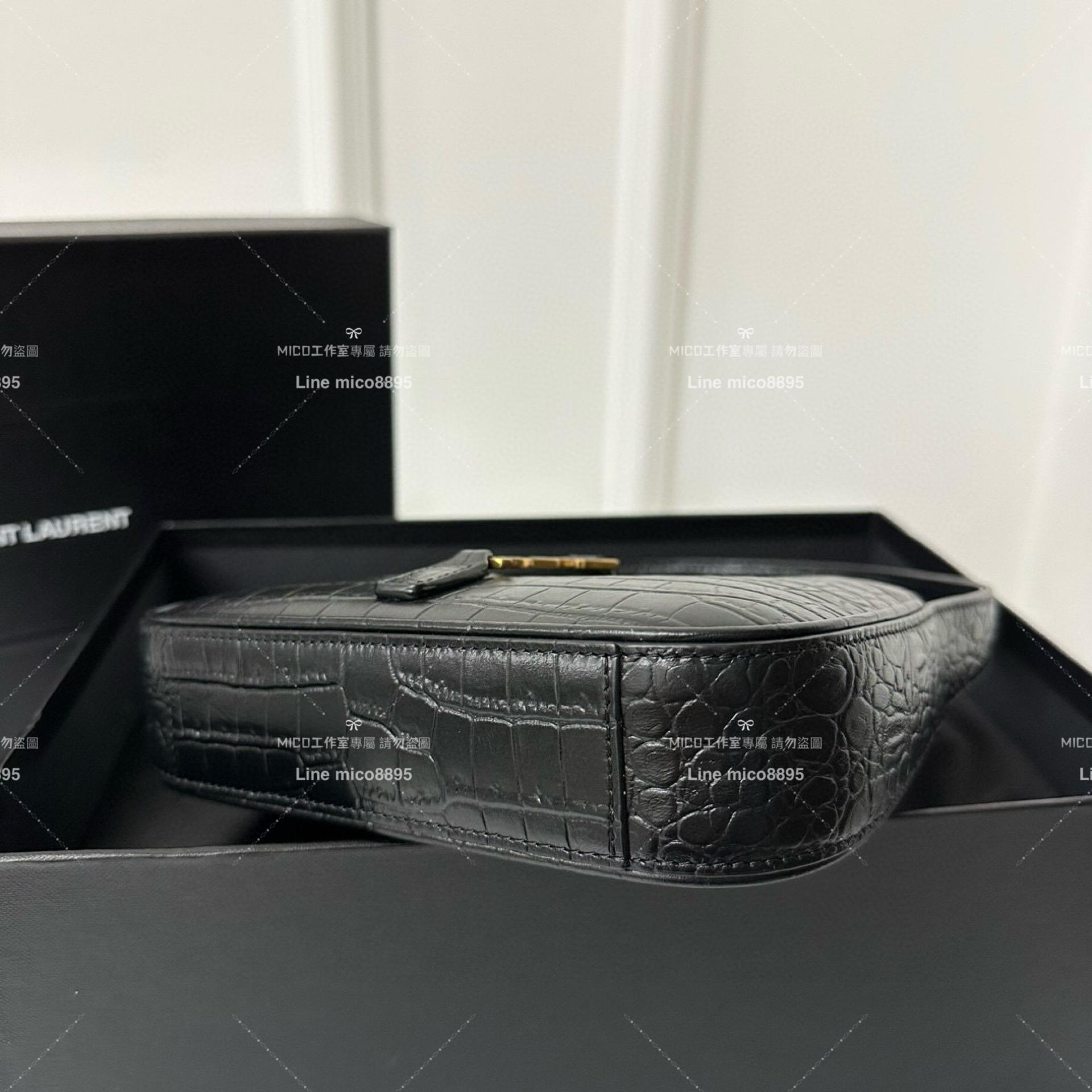 YSL 聖羅蘭 Saint Laurent 鱷魚壓紋 mini款 19cm LE 5 À 7# Le5a7 Hobo腋下包/手提包