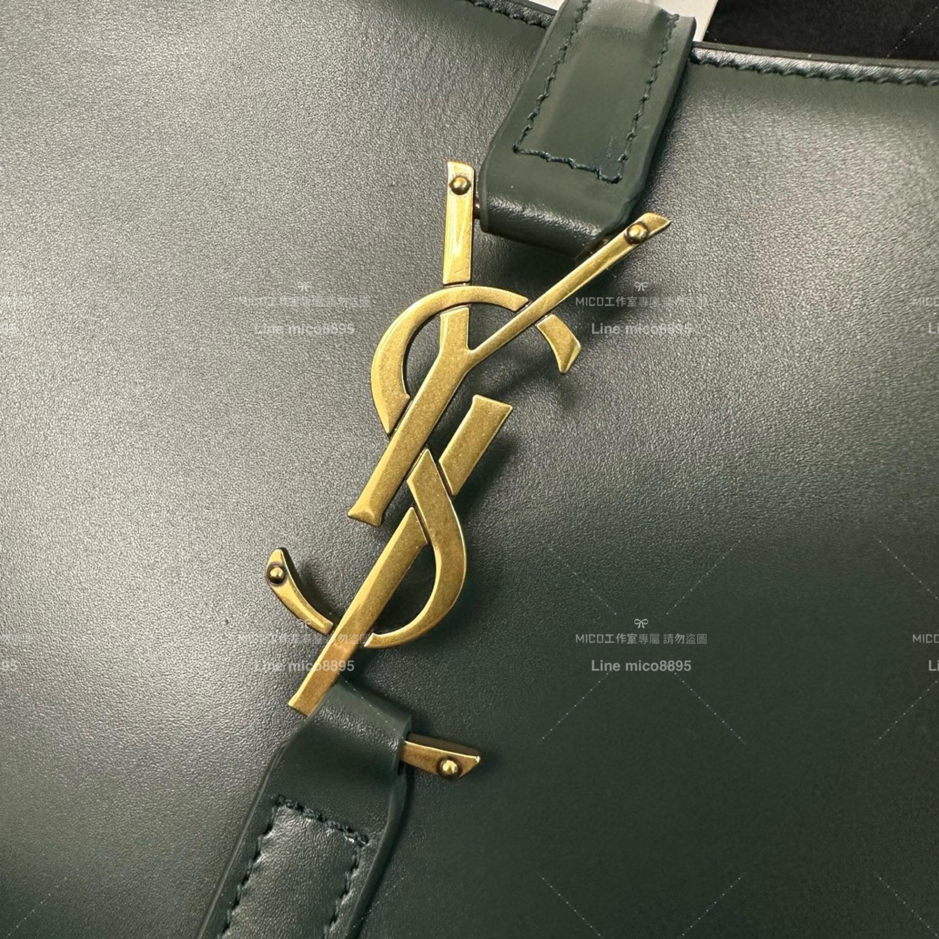 YSL Saint Laurent 聖羅蘭 LE 5 À 7#深綠色 Le5a7 Hobo腋下包/手提包 24cm