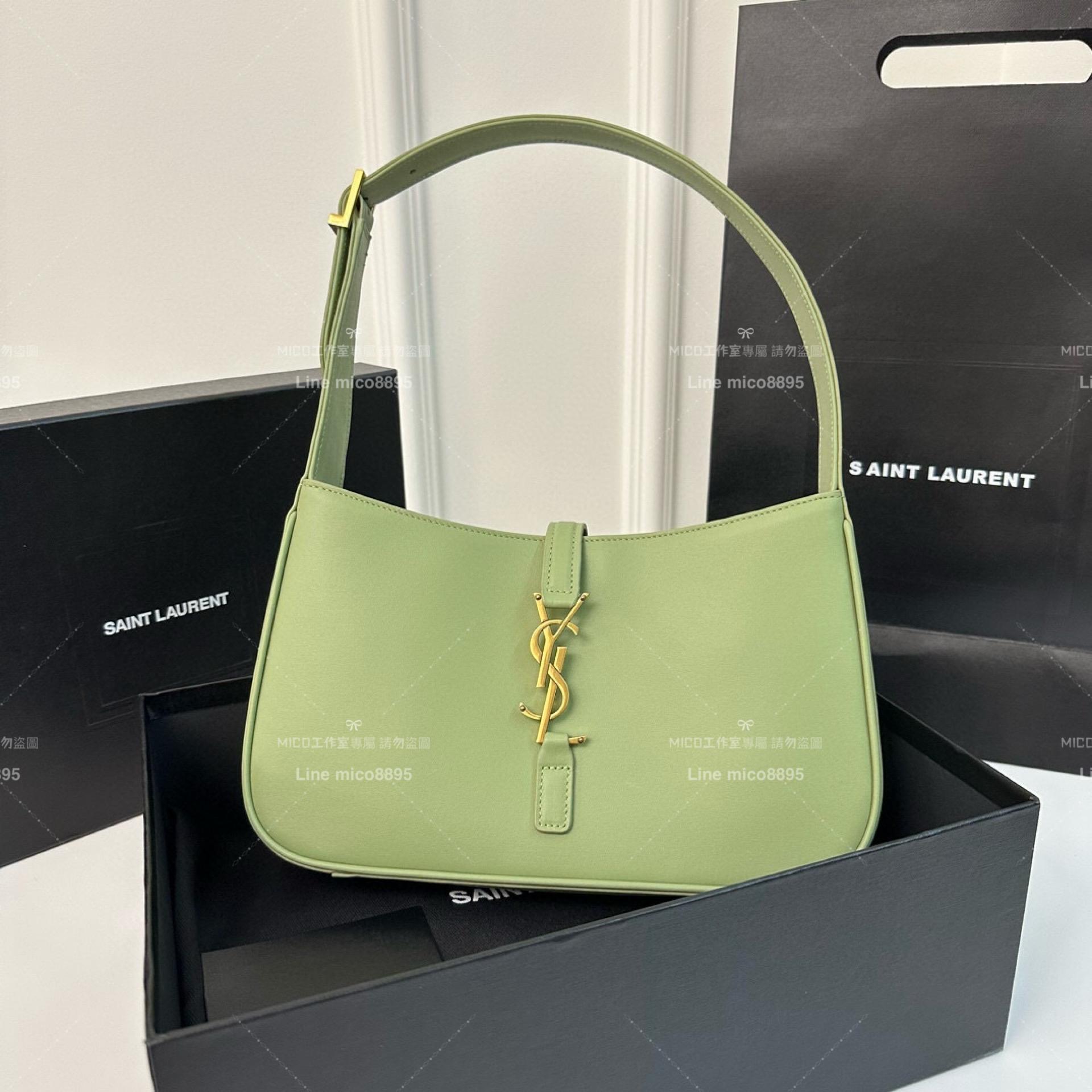 YSL Saint Laurent 聖羅蘭 LE 5 À 7#牛油果綠 Le5a7 Hobo腋下包/手提包 24cm