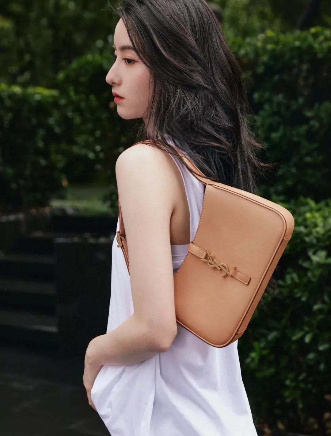 YSL Saint Laurent 聖羅蘭 LE 5 À 7#杏色 Le5a7 Hobo腋下包/手提包 24cm