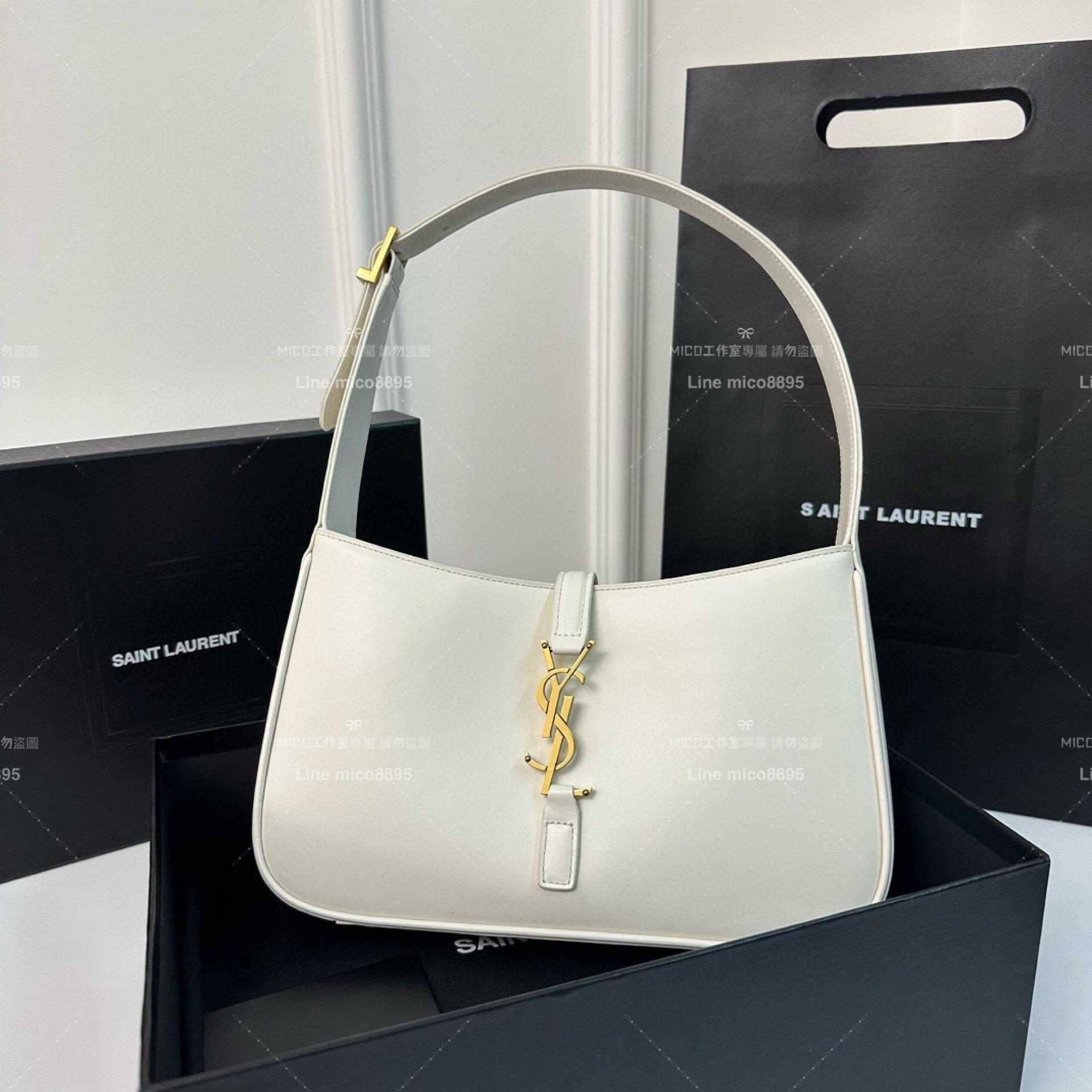 YSL Saint Laurent 聖羅蘭 LE 5 À 7#奶油白 Le5a7 Hobo腋下包/手提包 24cm