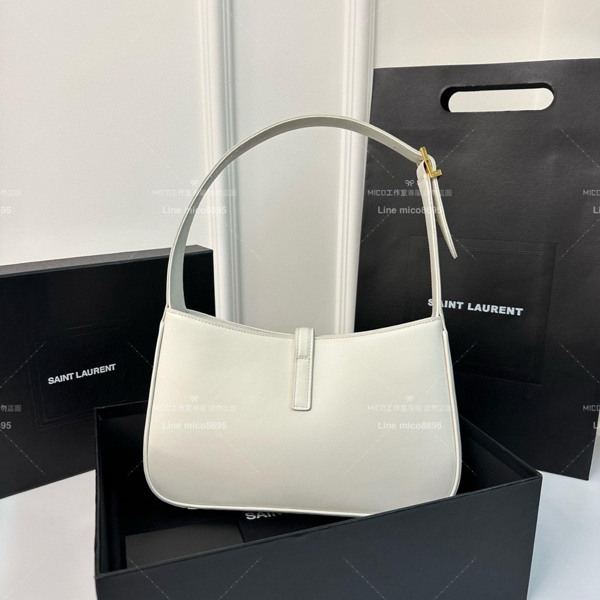 YSL Saint Laurent 聖羅蘭 LE 5 À 7#奶油白 Le5a7 Hobo腋下包/手提包 24cm