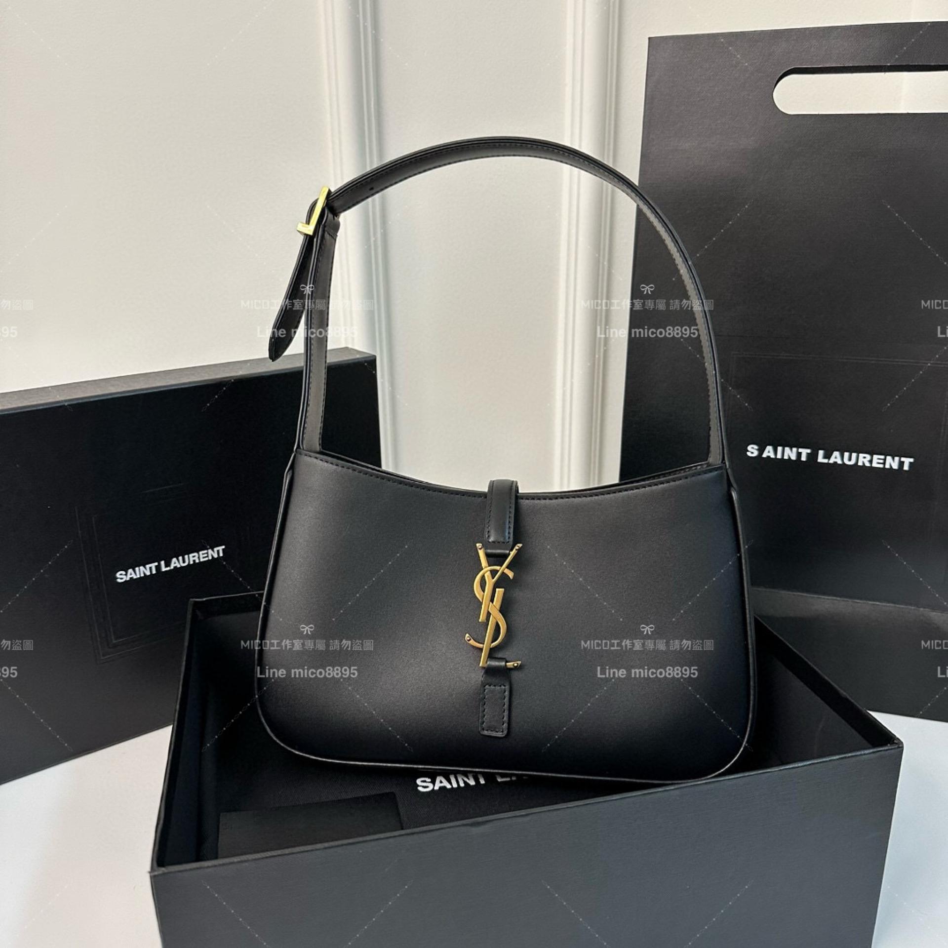 YSL Saint Laurent 聖羅蘭 LE 5 À 7# 黑金色Le5a7 Hobo腋下包/手提包 24cm