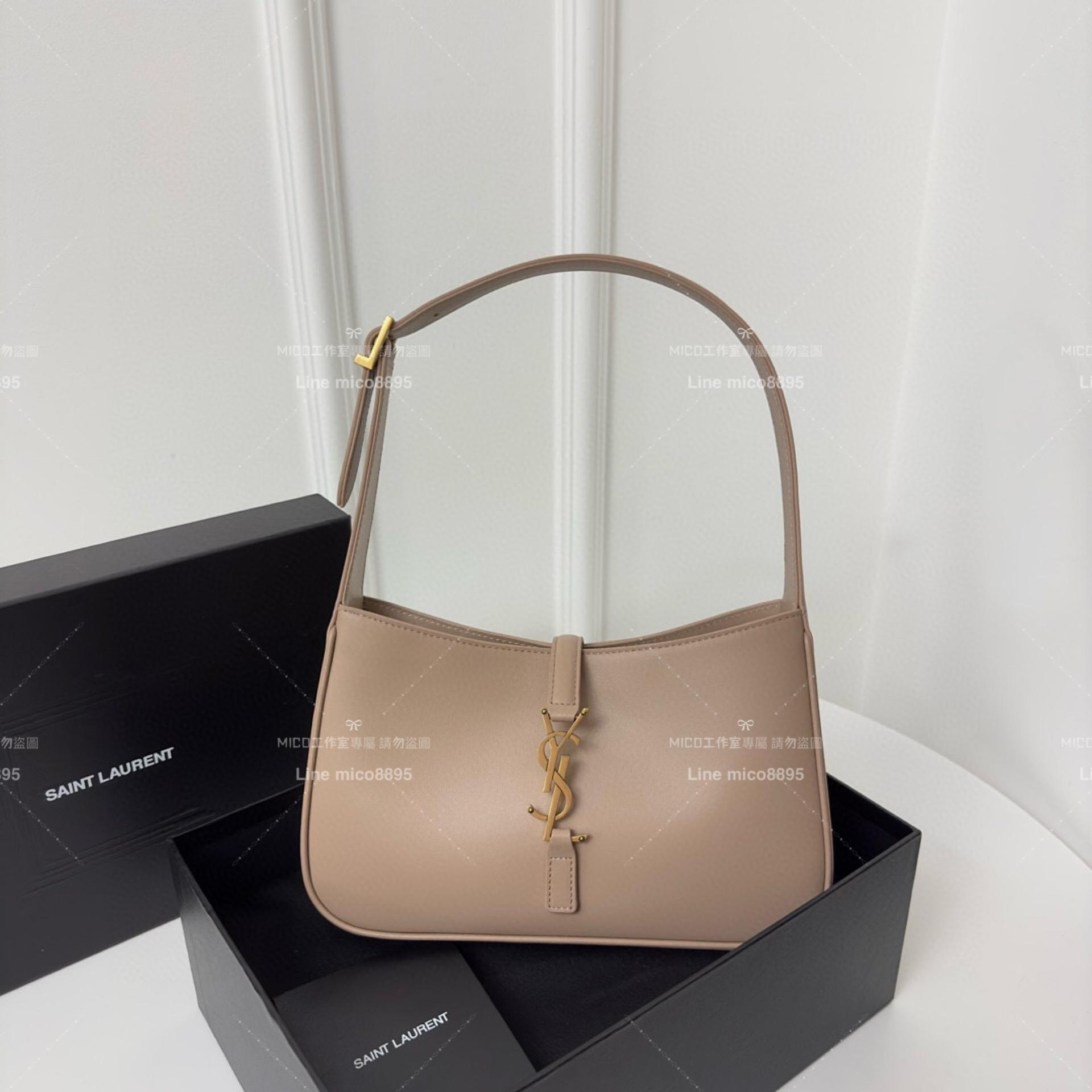 YSL Saint Laurent 聖羅蘭 LE 5 À 7# 乾燥玫瑰粉 Le5a7 Hobo腋下包/手提包 24cm