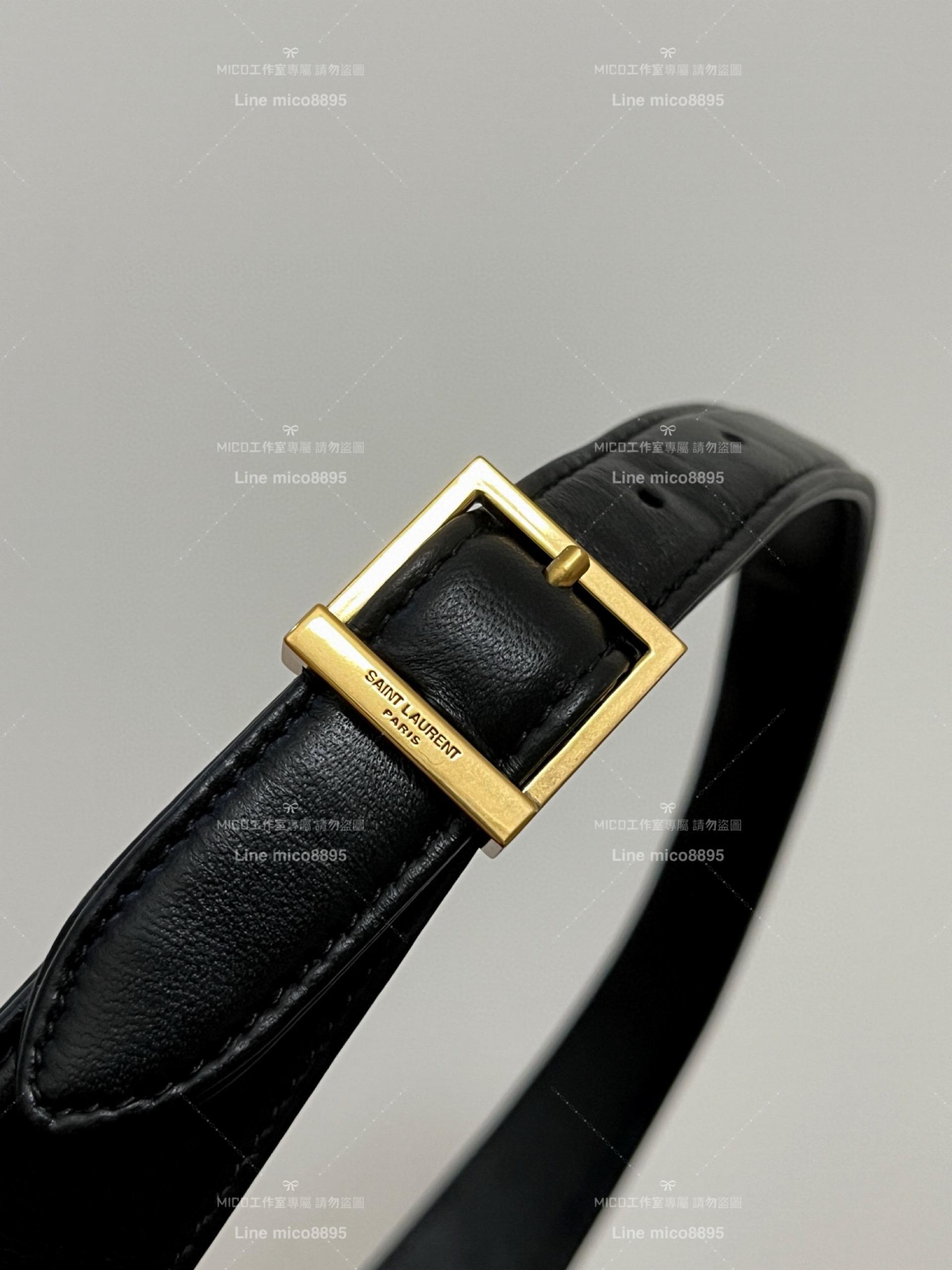 YSL Saint Laurent 聖羅蘭 羊皮款/黑金LE 5 À 7# Le5a7 Hobo腋下包/手提包 24cm