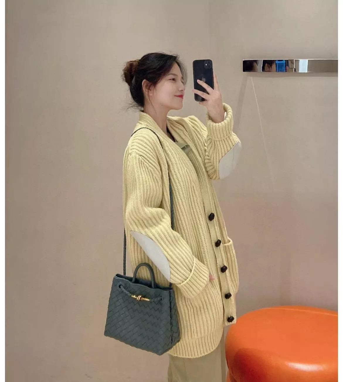 BOTTEGA VENETA 墨水綠 編織羊皮 SMALL小號 ANDIAMO 編織包手袋 25cm