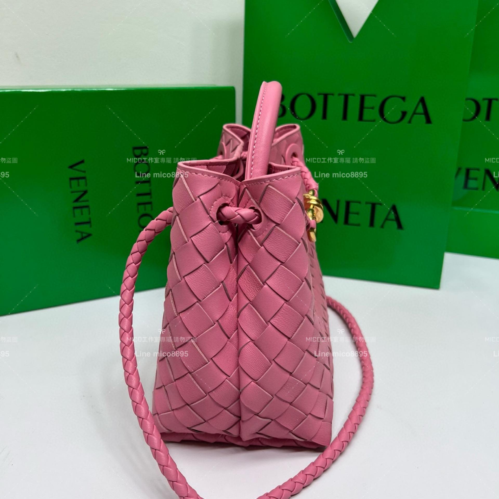 BOTTEGA VENETA 老錢風 BV 編織羊皮 SMALL小號 ANDIAMO 編織包手袋 25cm 限定色/糖果粉