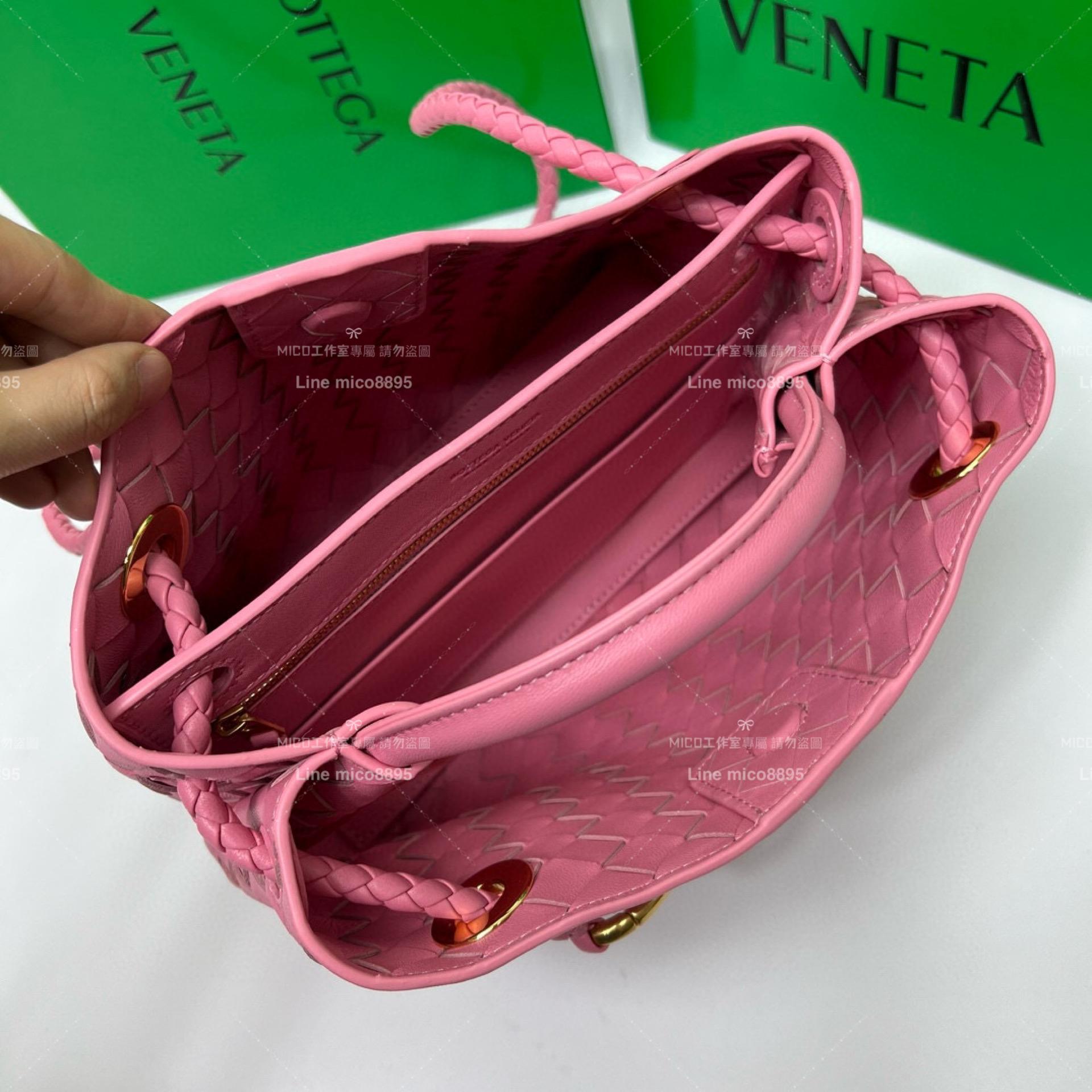 BOTTEGA VENETA 老錢風 BV 編織羊皮 SMALL小號 ANDIAMO 編織包手袋 25cm 限定色/糖果粉