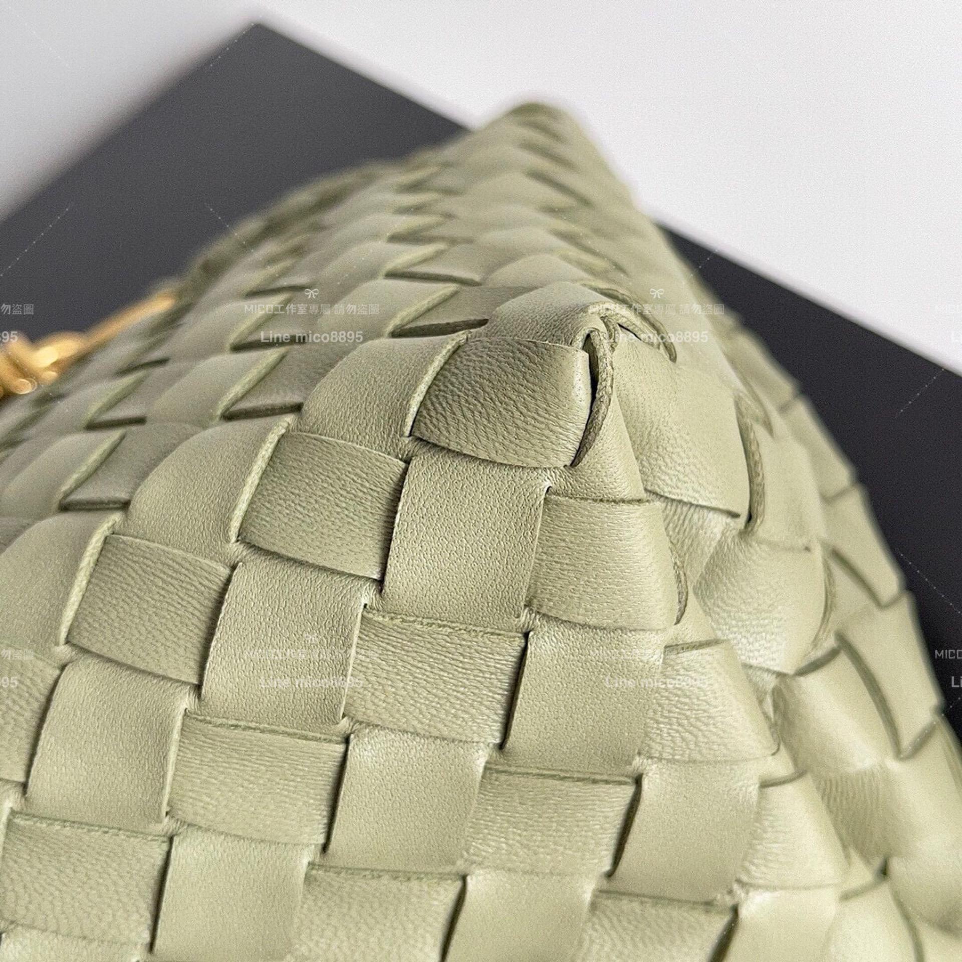 BOTTEGA VENETA 洞石綠 編織羊皮 SMALL小號 ANDIAMO 編織包手袋 25cm