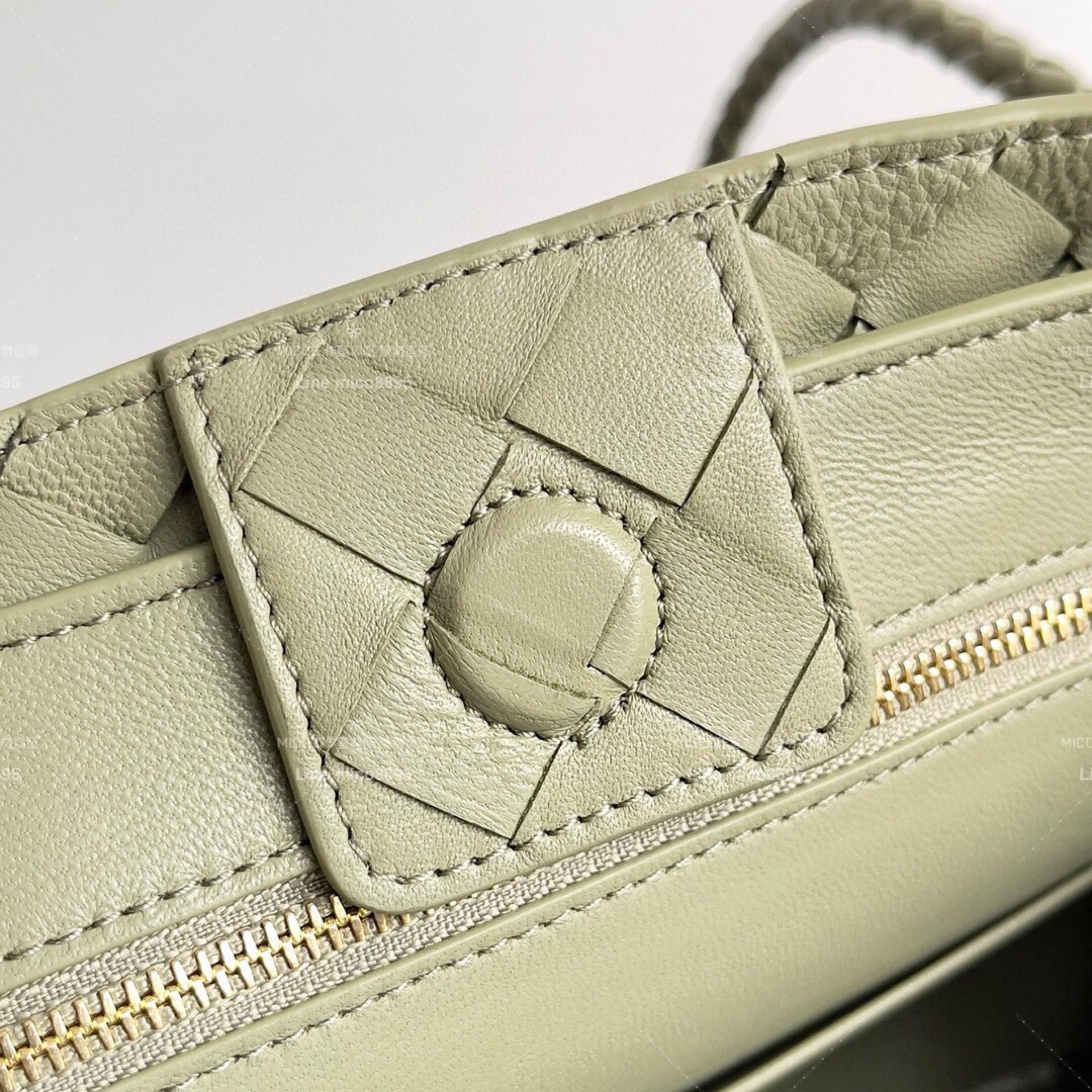 BOTTEGA VENETA 洞石綠 編織羊皮 SMALL小號 ANDIAMO 編織包手袋 25cm