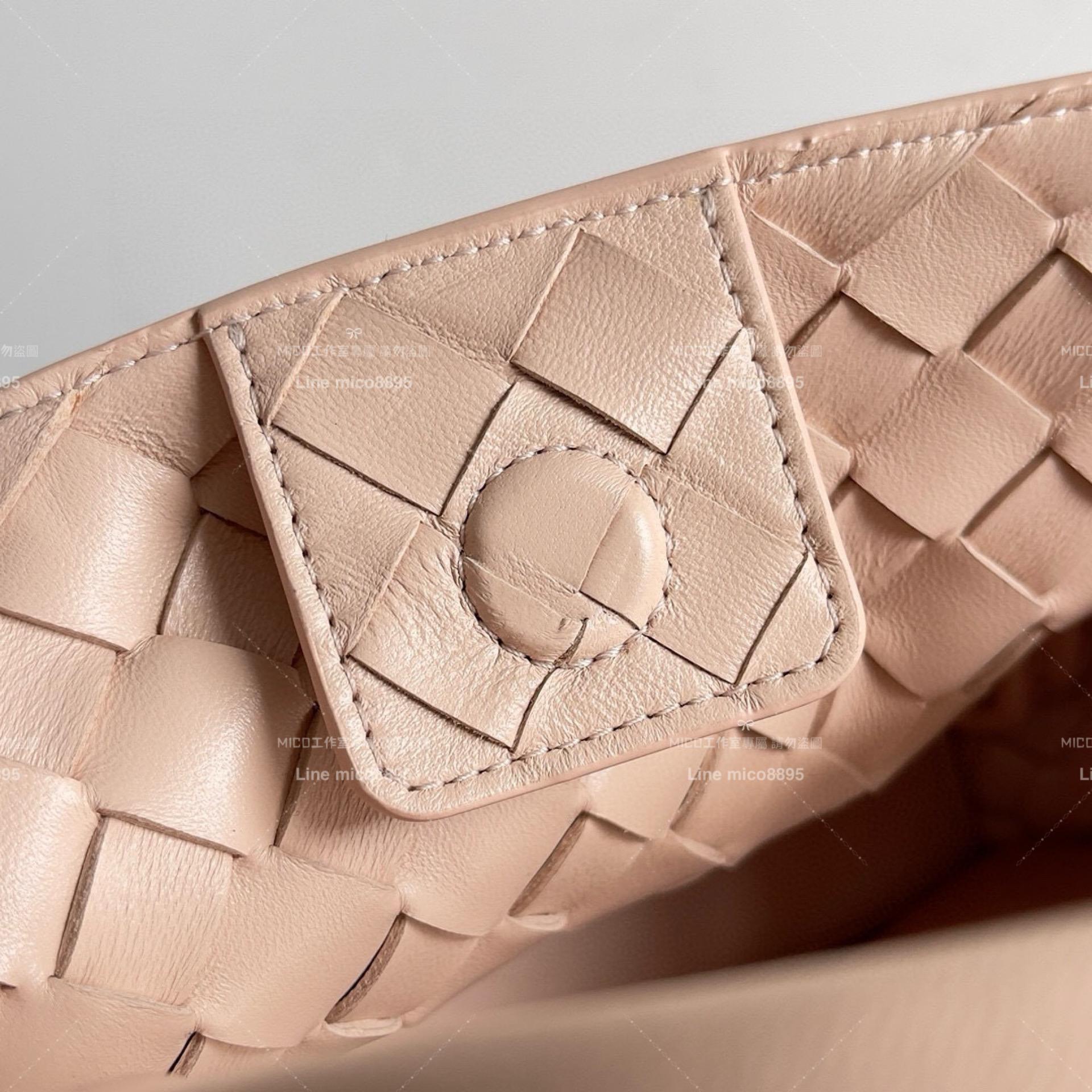 BOTTEGA VENETA 編織羊皮 蓮花粉 SMALL小號 ANDIAMO 編織包手袋 25cm