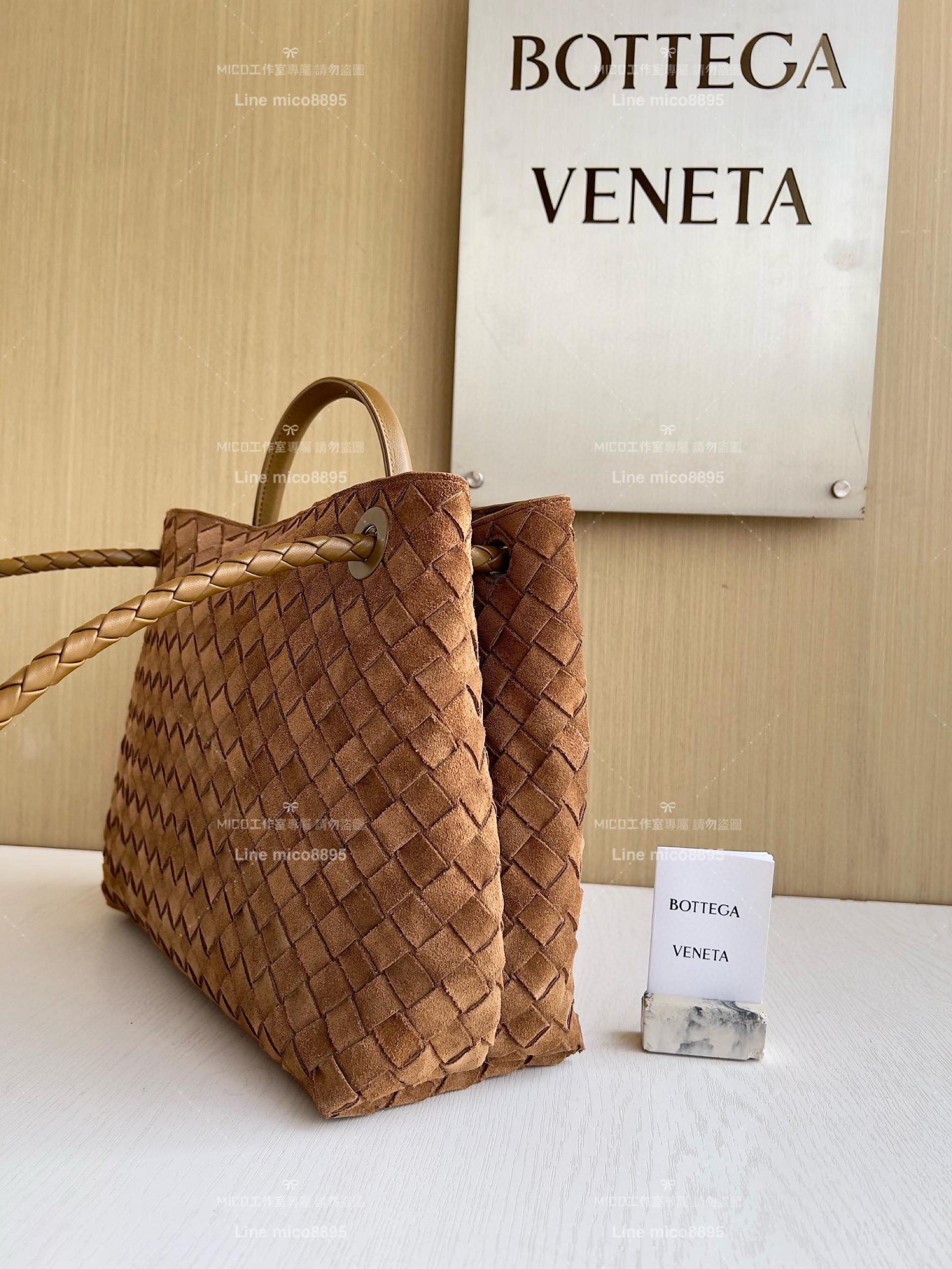 BOTTEGA VENETA BV 麂皮款 編織小羊皮中號Andiamo手提包/肩背包 老錢風穿搭 32.5cm