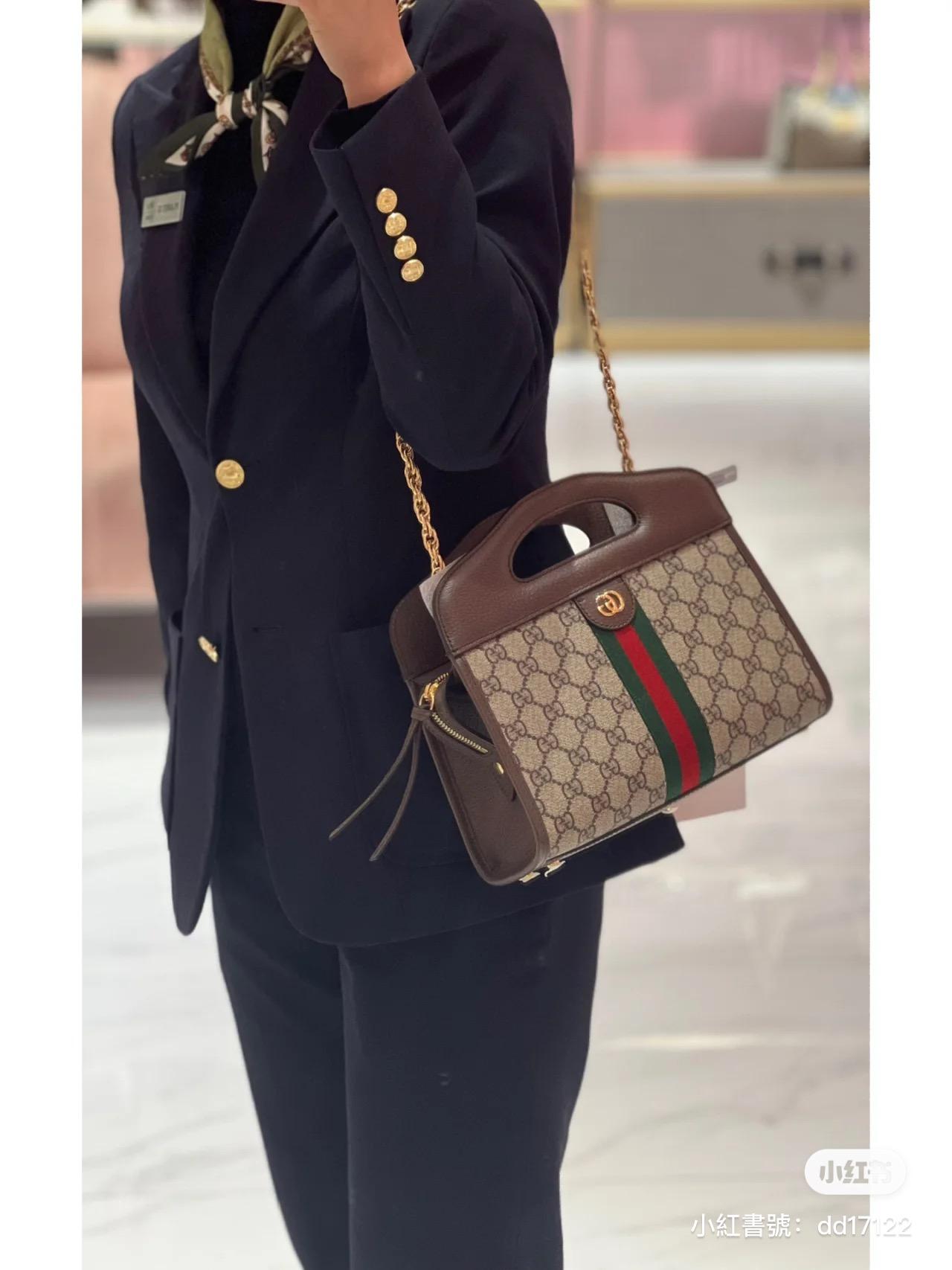 GUCCI 古馳 GG Ophidia系列經典老花 手提斜跨信封包 25.5cm（配有兩副肩帶）