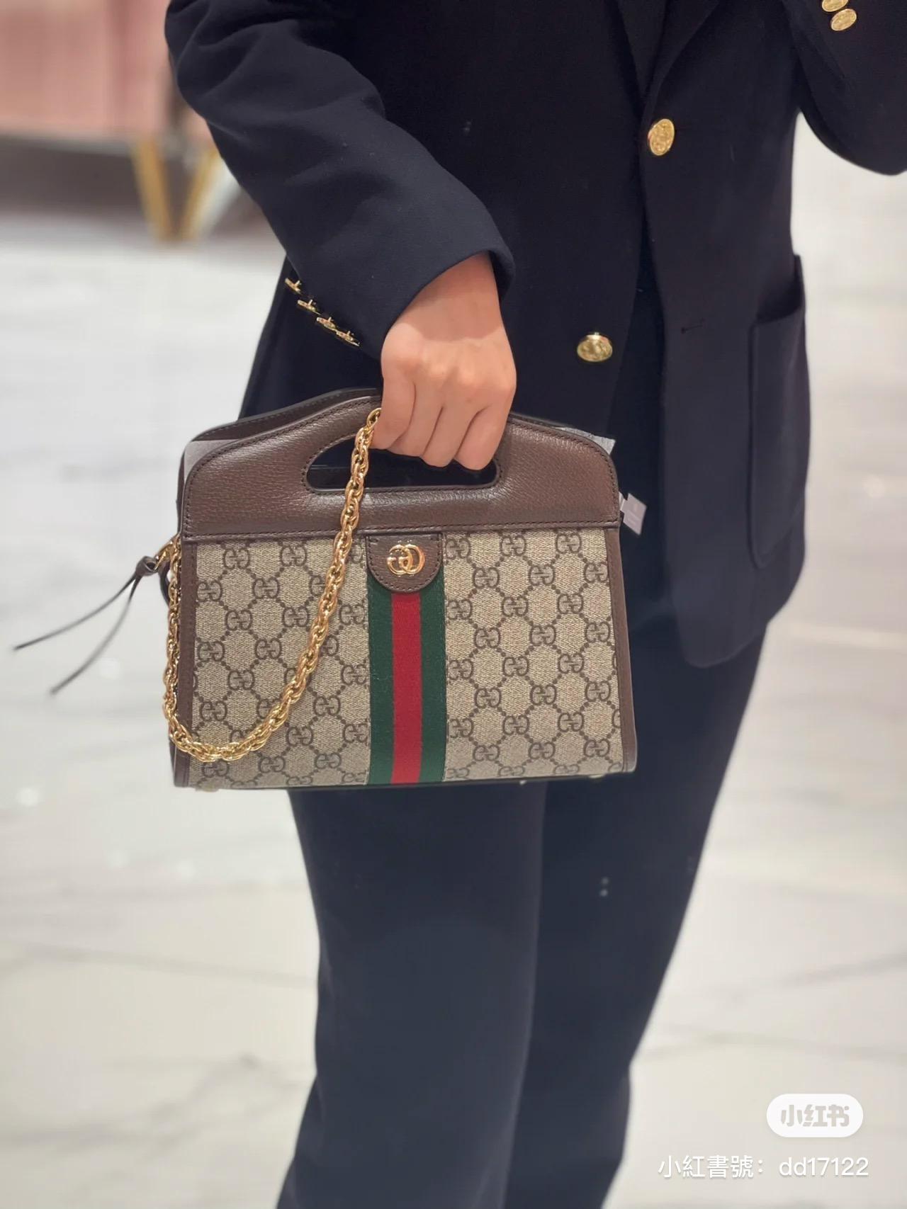 GUCCI 古馳 GG Ophidia系列經典老花 手提斜跨信封包 25.5cm（配有兩副肩帶）