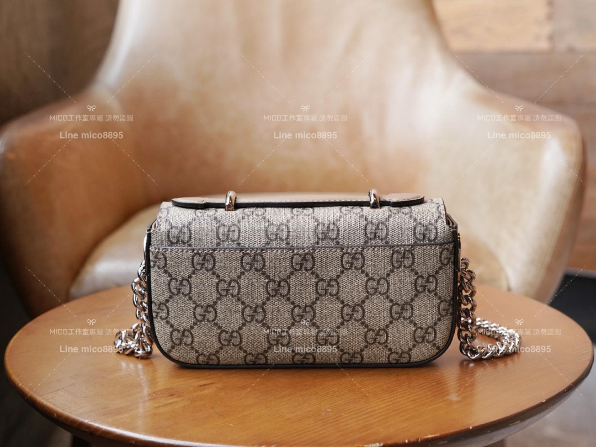 GUCCI 古馳 GG 經典老花 超mini Petite 斜挎鏈條肩背包/斜跨包/女包/18.5cm