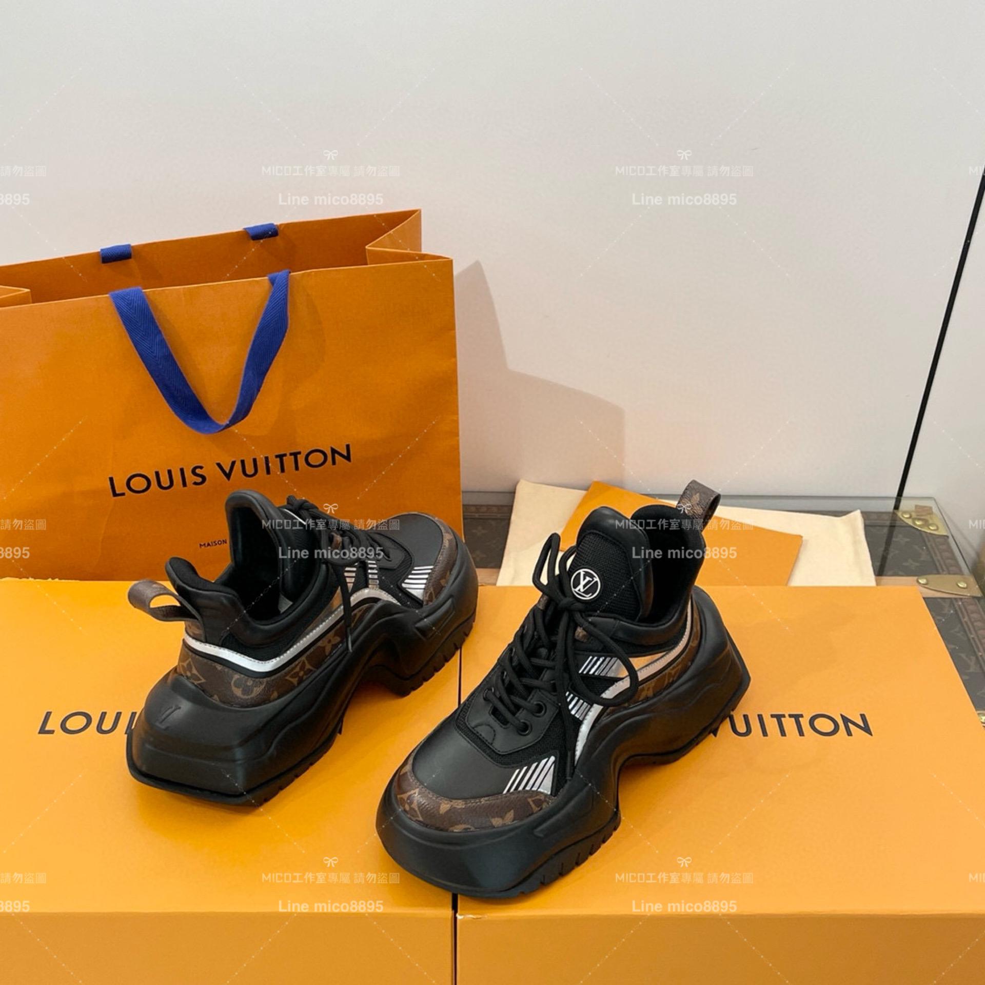 LV 路易威登｜黑底科技感 Archlight2.0厚底老爹鞋/拱橋鞋/底厚8cm 女碼35-40