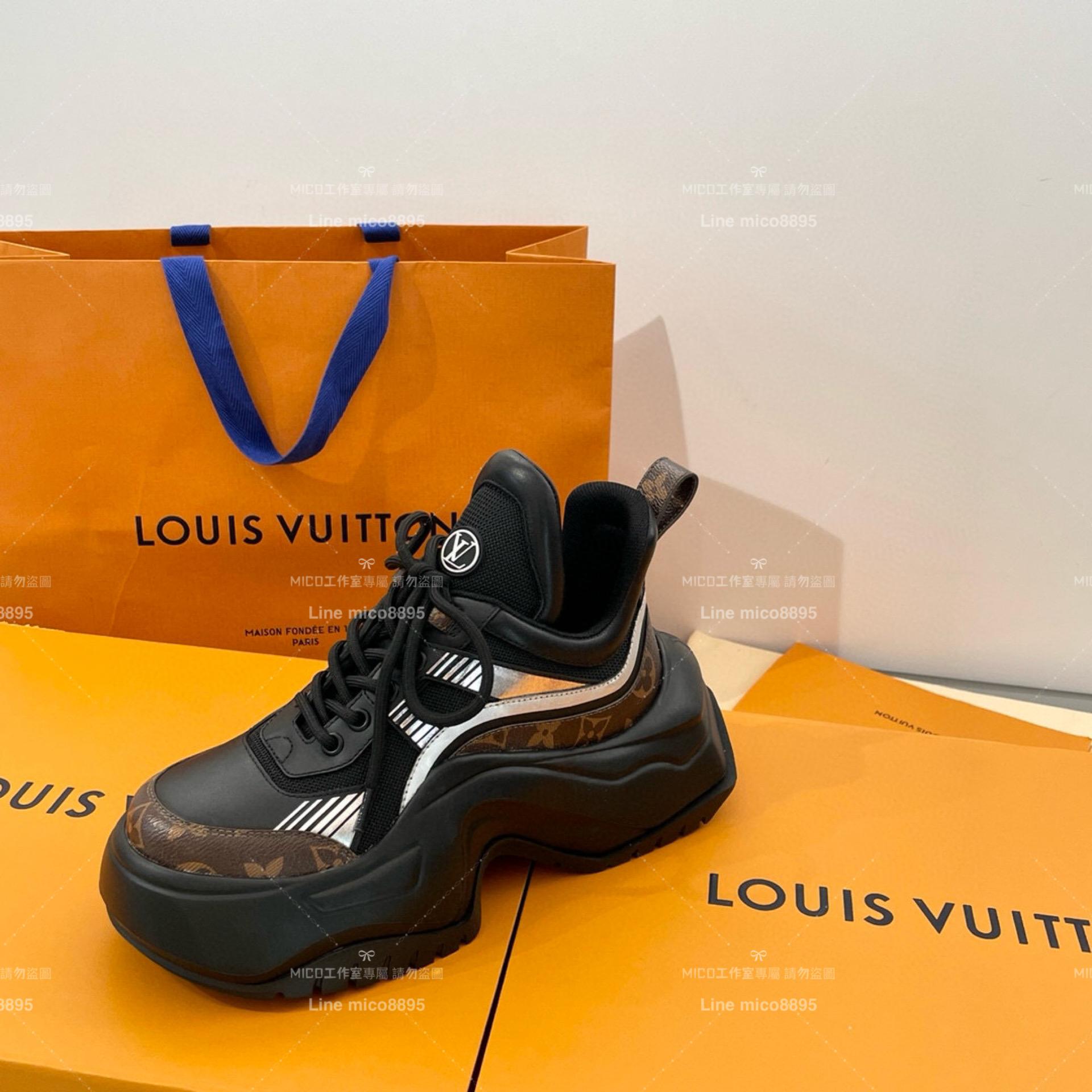 LV 路易威登｜黑底科技感 Archlight2.0厚底老爹鞋/拱橋鞋/底厚8cm 女碼35-40