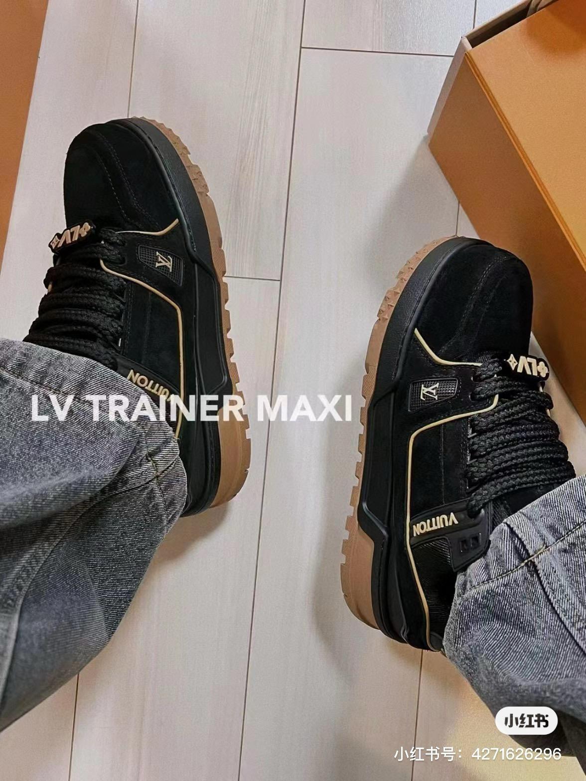 LV 路易威登｜trainer 黑色磨砂麵包鞋系列 胖丁鞋 情侶款35-45