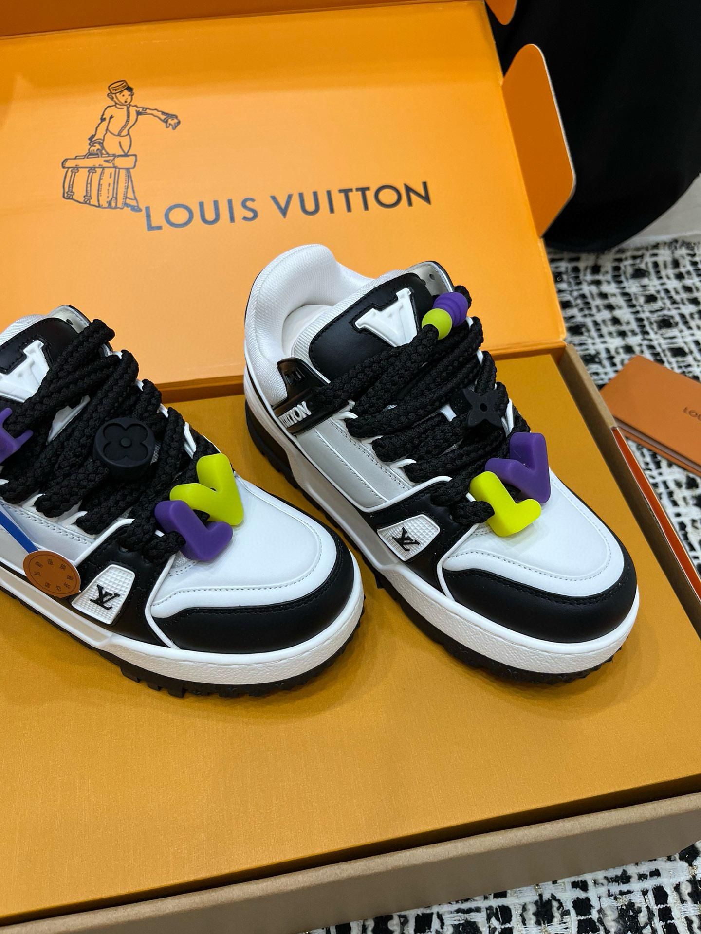 LV Louis Vuitton｜黑白熊貓配色 胖丁板鞋 休閒鞋 情侶款35-45