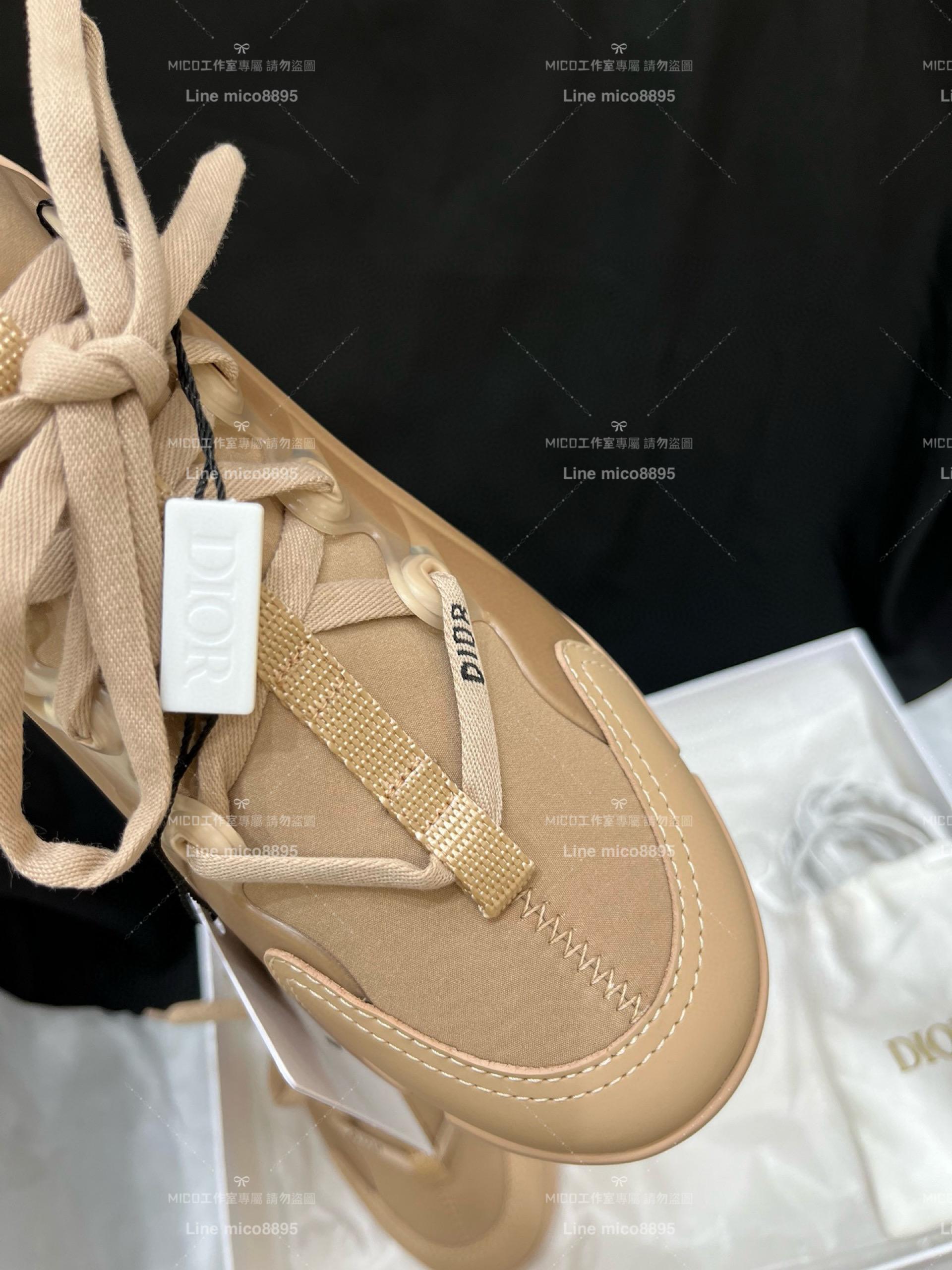 DIOR｜經典款老爹鞋 D-Connect 運動鞋 裸色科技布料35-39