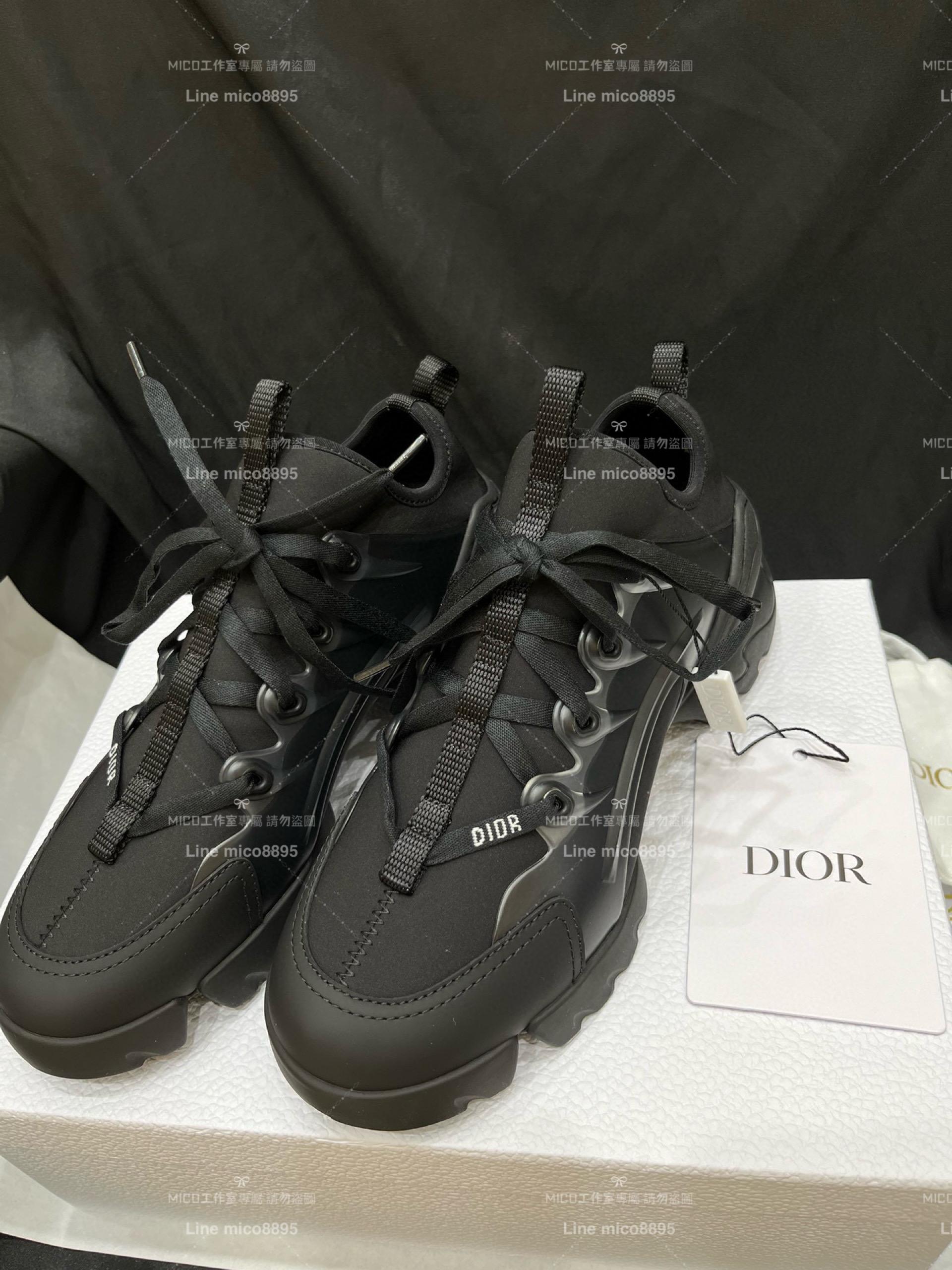 DIOR｜經典款老爹鞋 D-Connect 運動鞋 黑色科技布料35-39