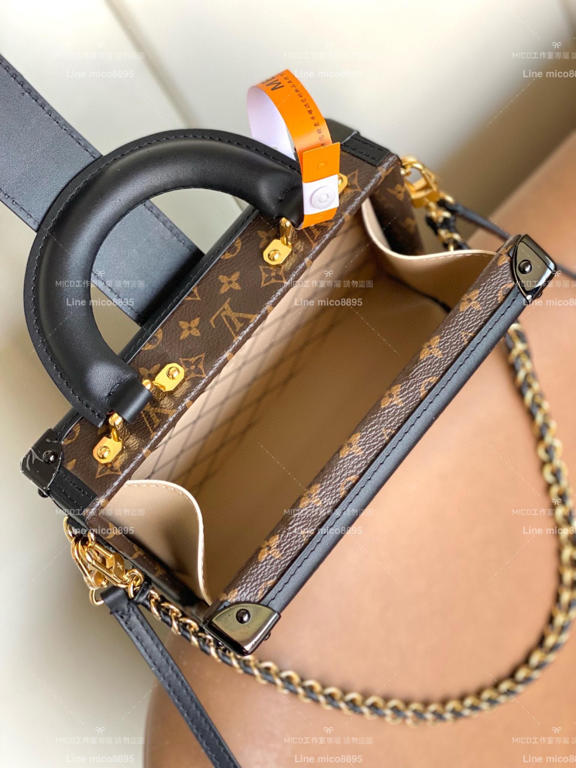 LV 路易威登｜ M46755 Petite Malle Capitale 老花拼接硬式盒子斜跨包 20cm