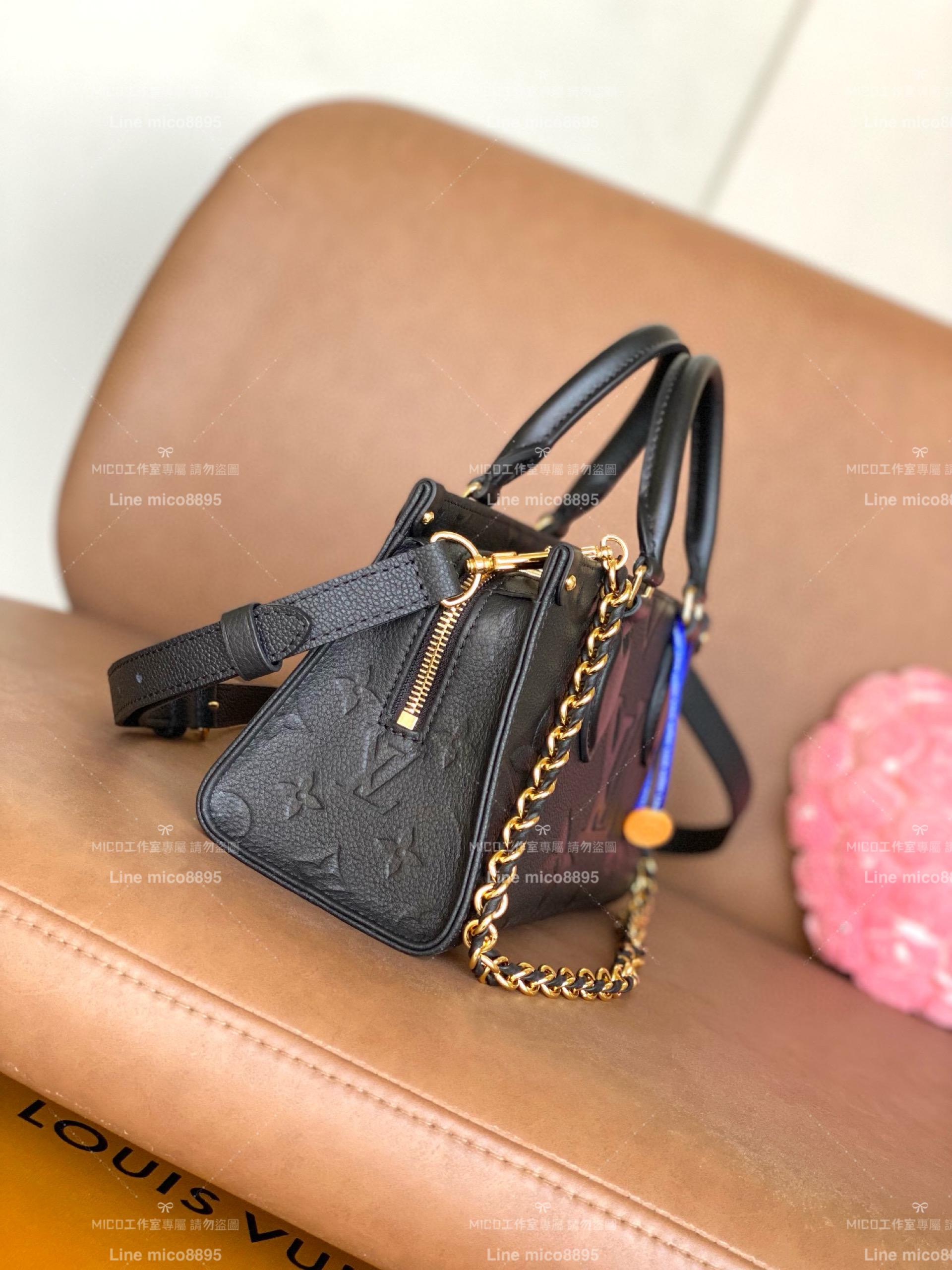 LV 路易威登｜ M23640 壓紋黑色 OnTheGo East West 絲印系列 橫款OnTheGo 小號手袋 25cm