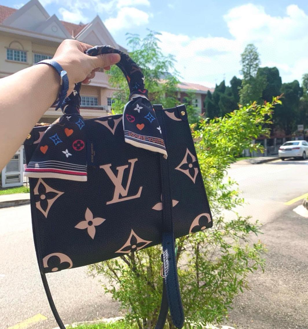 LV 路易威登｜M45659絲印黑  Onthego小號Tote包 25cm 經典Sac Plat手袋 手提肩背包