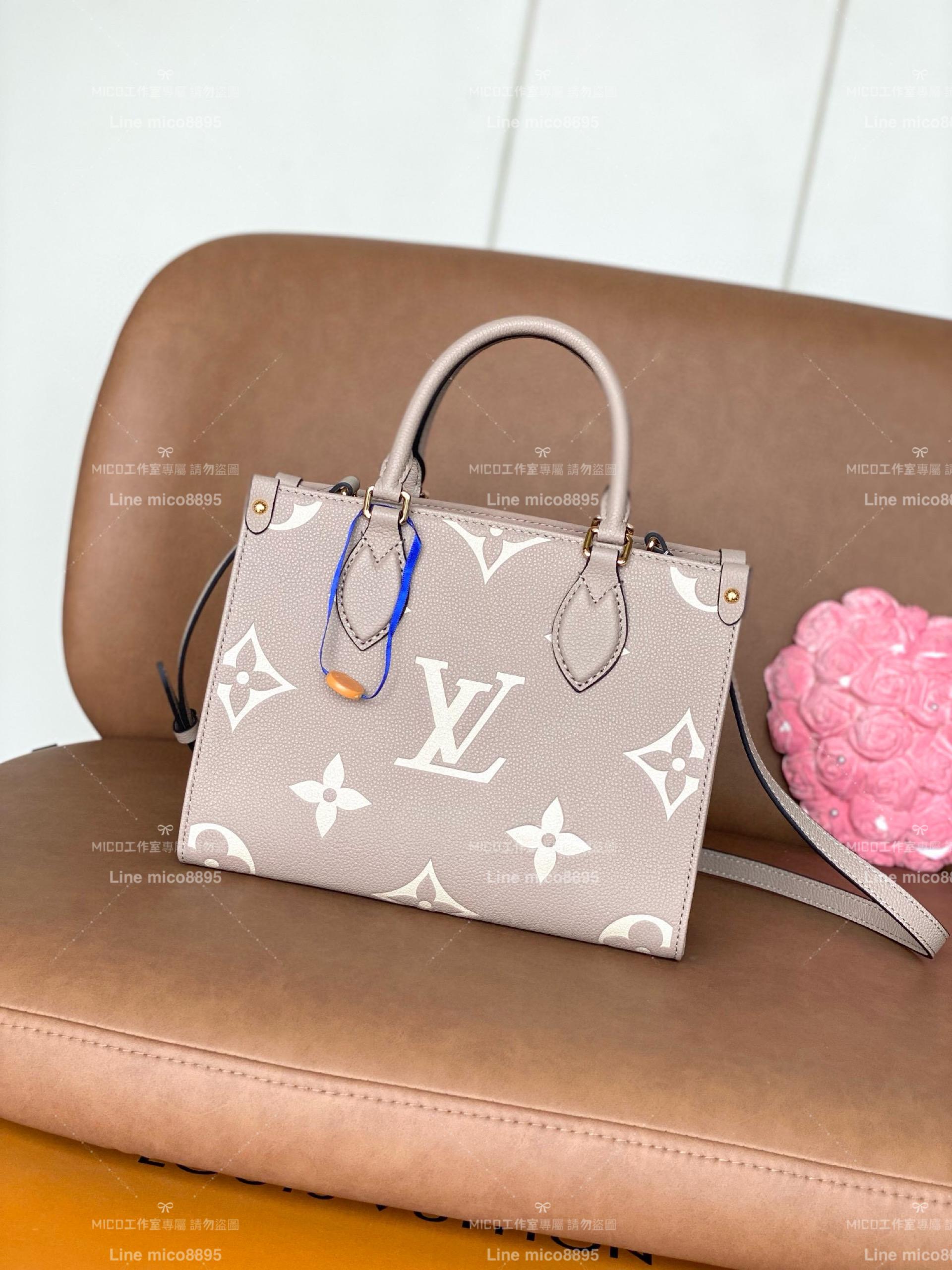 LV 路易威登｜ 絲印款 M45779大象灰印花 Onthego小號Tote包 25cm 經典Sac Plat手袋 手提肩背包