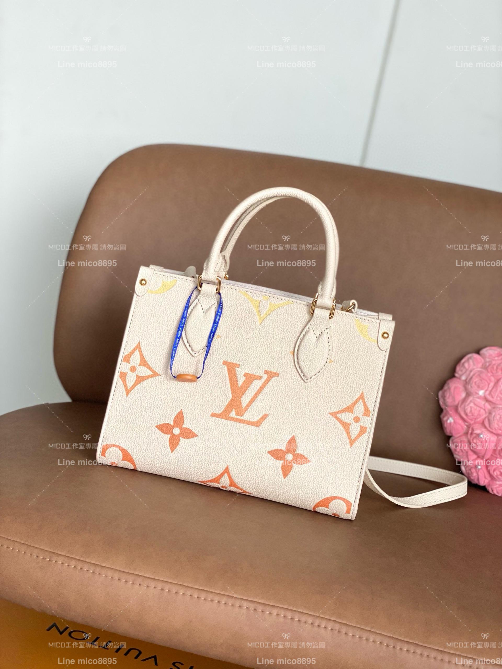 LV 路易威登｜M46513 絲印款  Onthego小號Tote包 25cm 經典Sac Plat手袋 手提肩背包