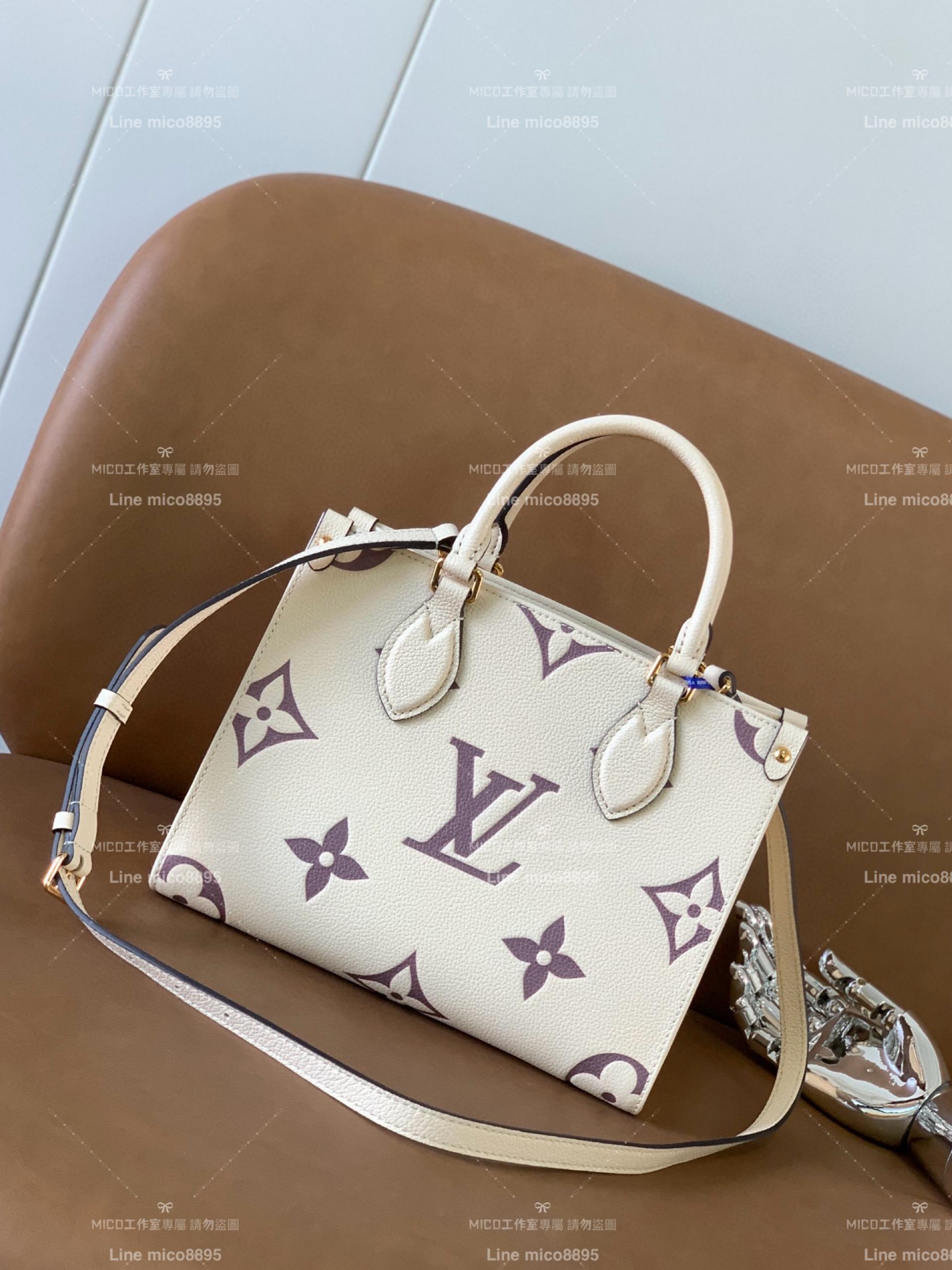 LV 路易威登｜M45654 絲印款 Onthego小號Tote包 25cm 經典Sac Plat手袋 手提肩背包