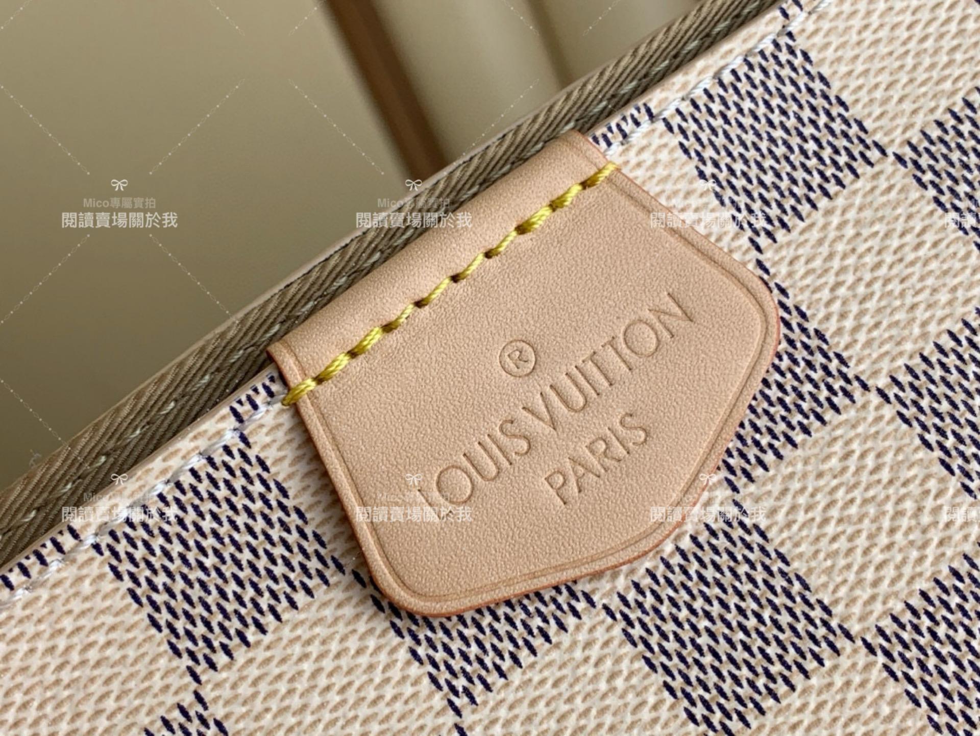 LV 【GRACEFUL 中號手袋】N42233白格（杏色） 清新的 Damier Azur 帆布購物袋 媽媽包