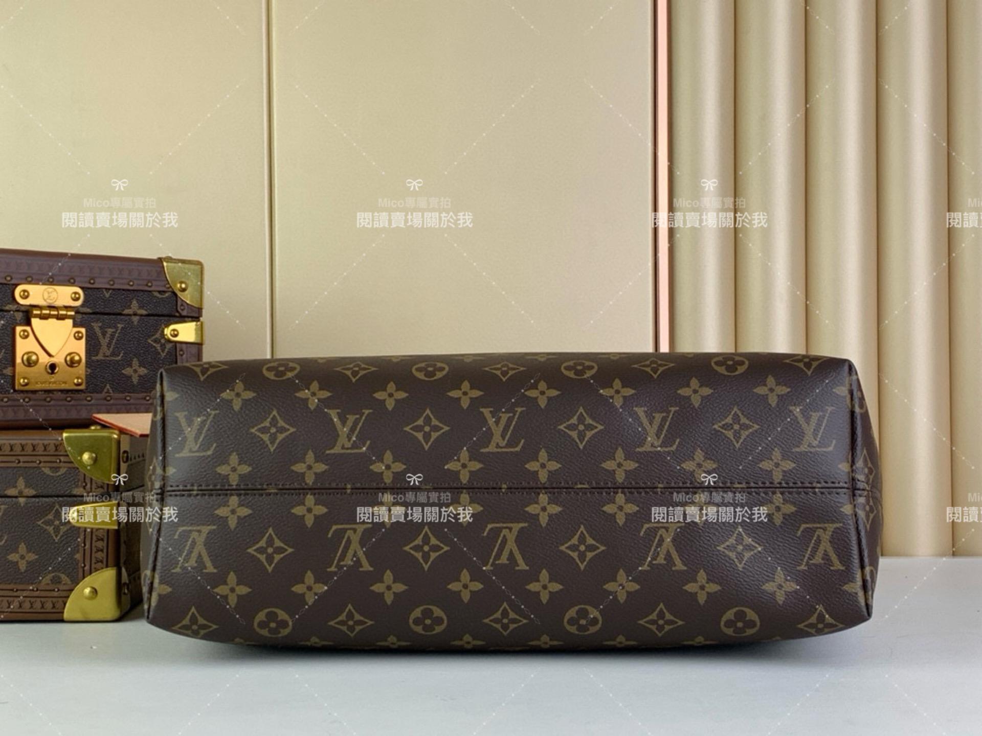 LV 經典 Monogram 帆布 【GRACEFUL 中號手袋】m43703 老花（杏色） 購物袋 媽媽包