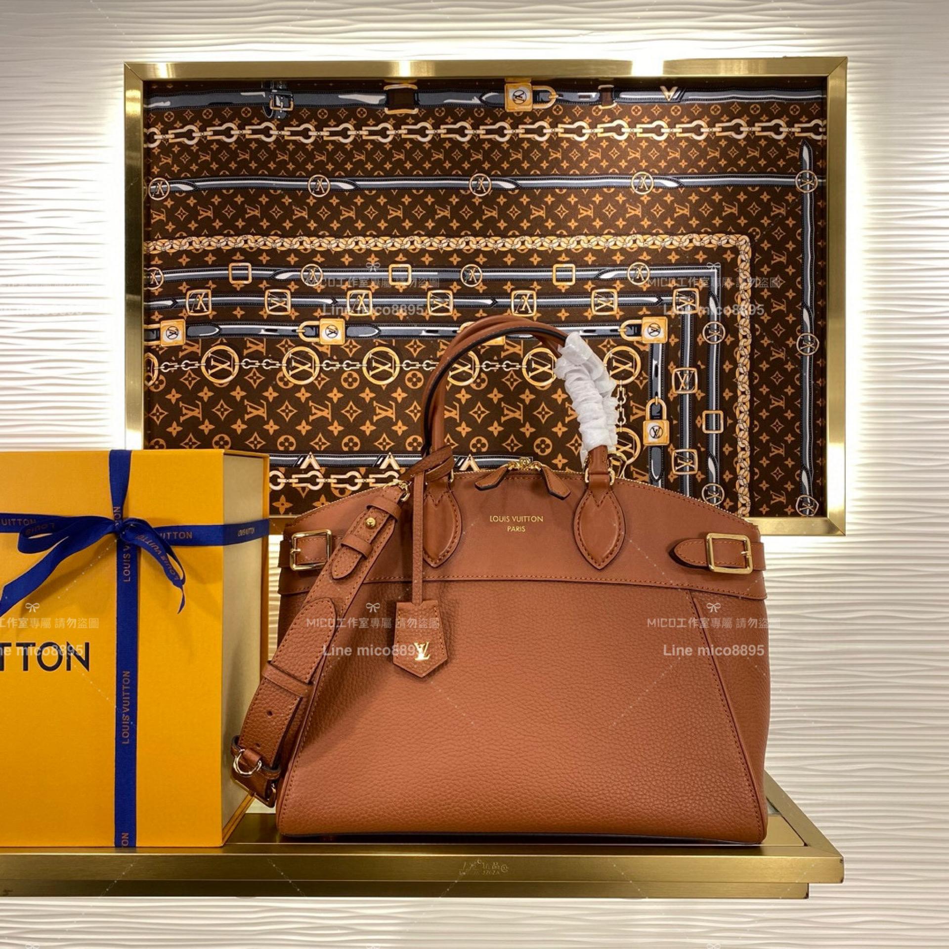 LV 通勤族首選 M22925 M23914 焦糖色 Lock It MM手袋 36cm