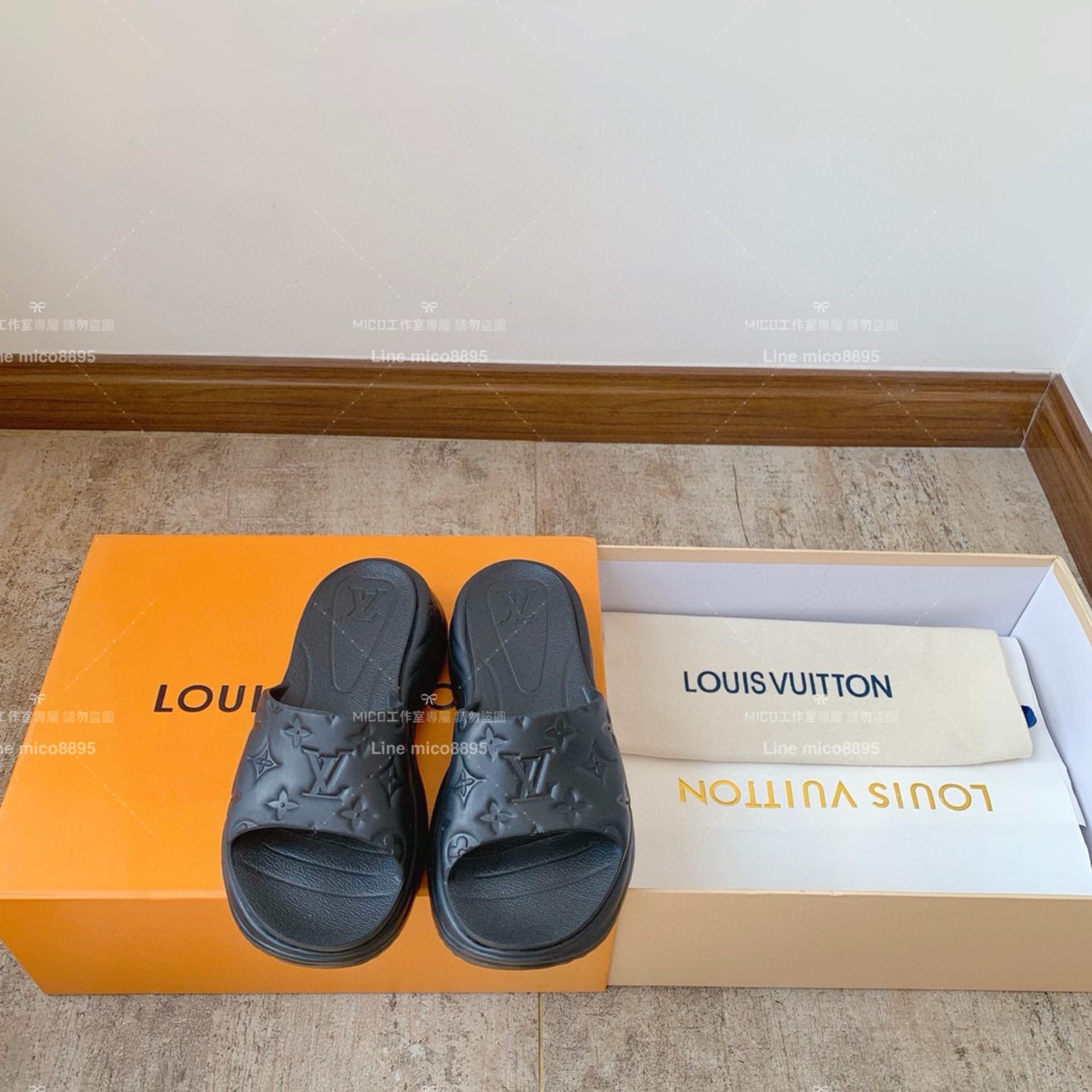 LV  Louis Vuitton ｜LV Pool55系列 沙灘厚底涼鞋 拖鞋 5.5cm 36-41