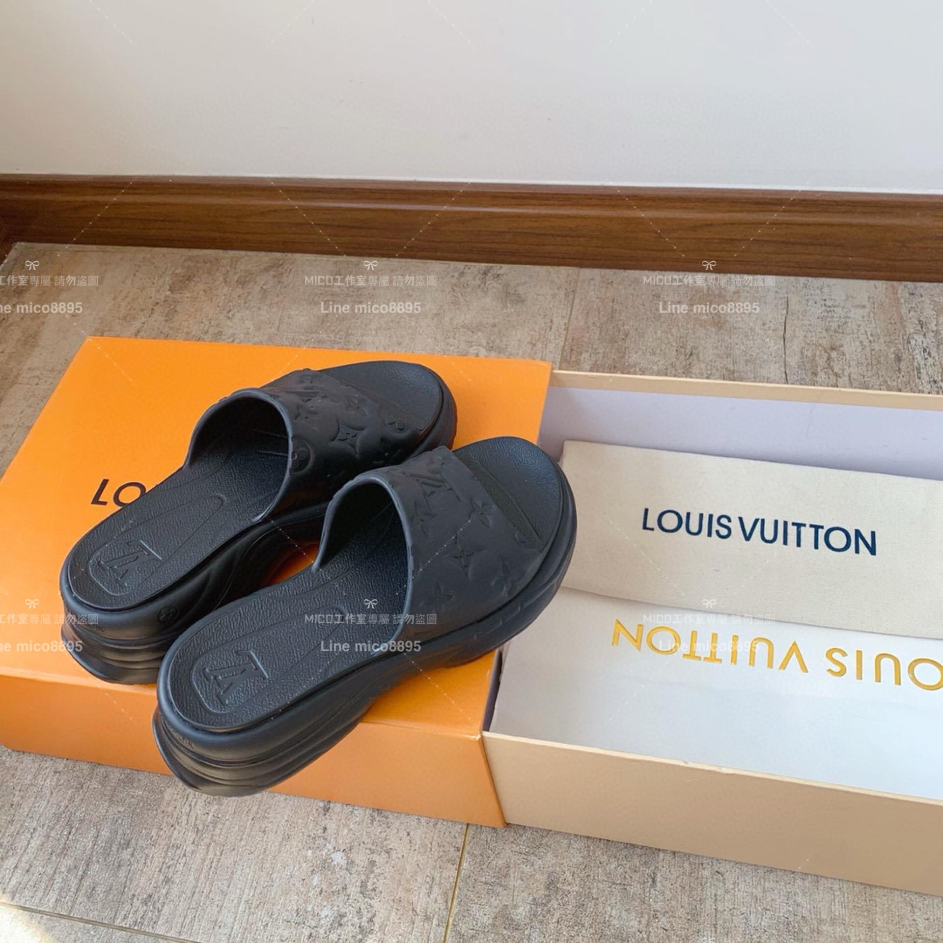 LV  Louis Vuitton ｜LV Pool55系列 沙灘厚底涼鞋 拖鞋 5.5cm 36-41