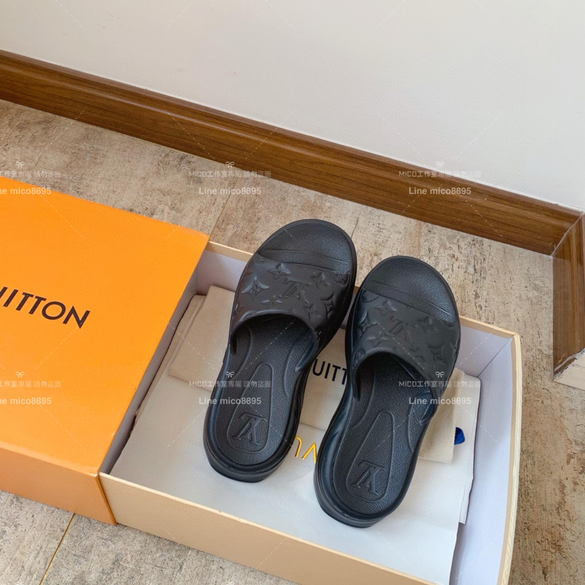 LV  Louis Vuitton ｜LV Pool55系列 沙灘厚底涼鞋 拖鞋 5.5cm 36-41