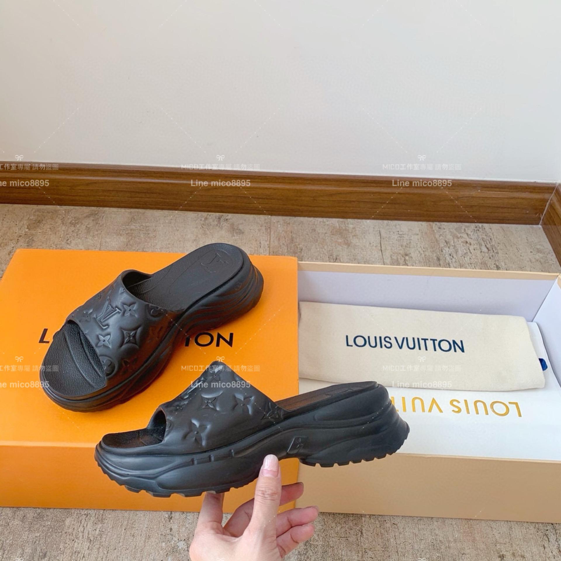 LV  Louis Vuitton ｜LV Pool55系列 沙灘厚底涼鞋 拖鞋 5.5cm 36-41