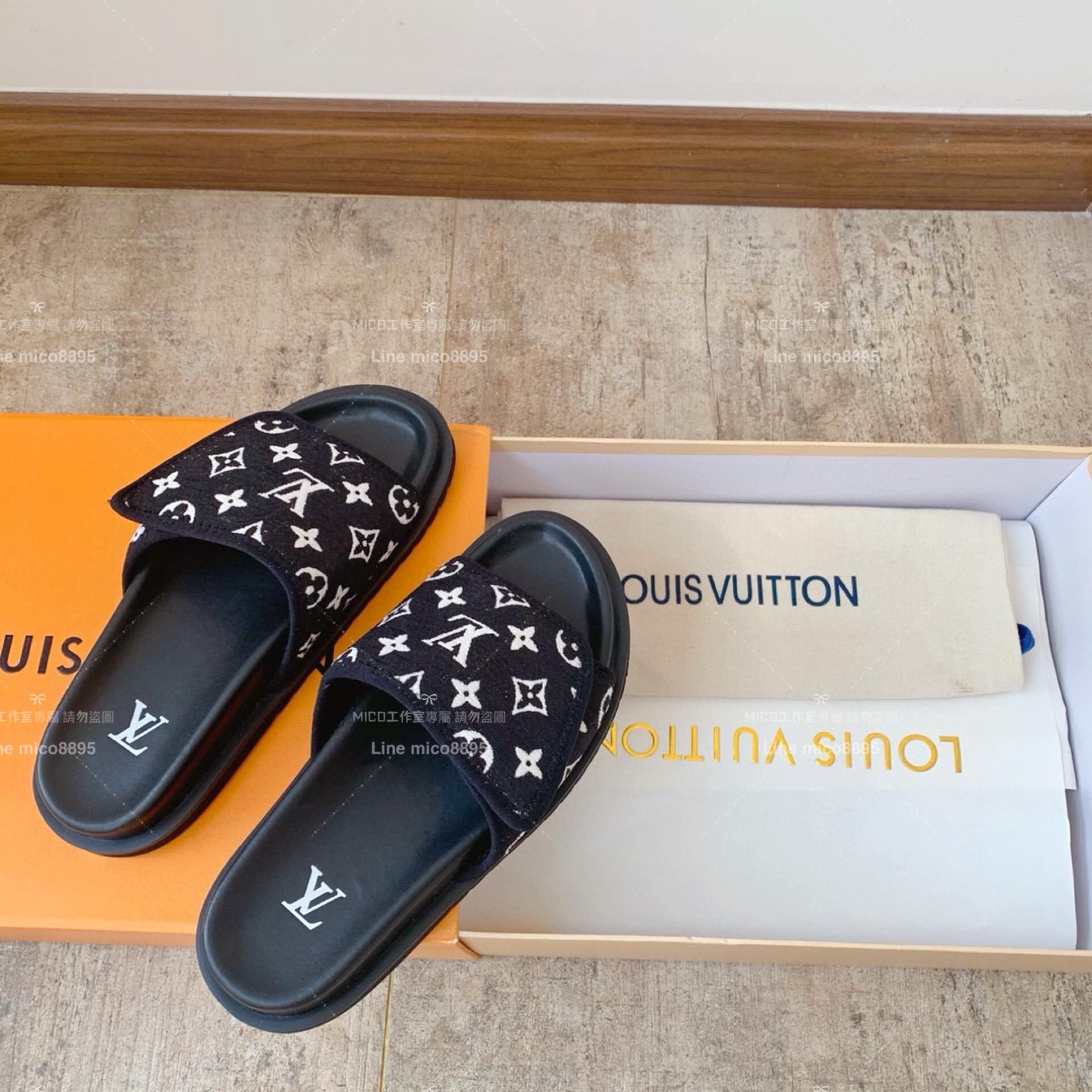 LV  Louis Vuitton ｜情侶款 🧑‍🤝‍🧑 MIAMI系列 老花魔術貼拖鞋 36-45