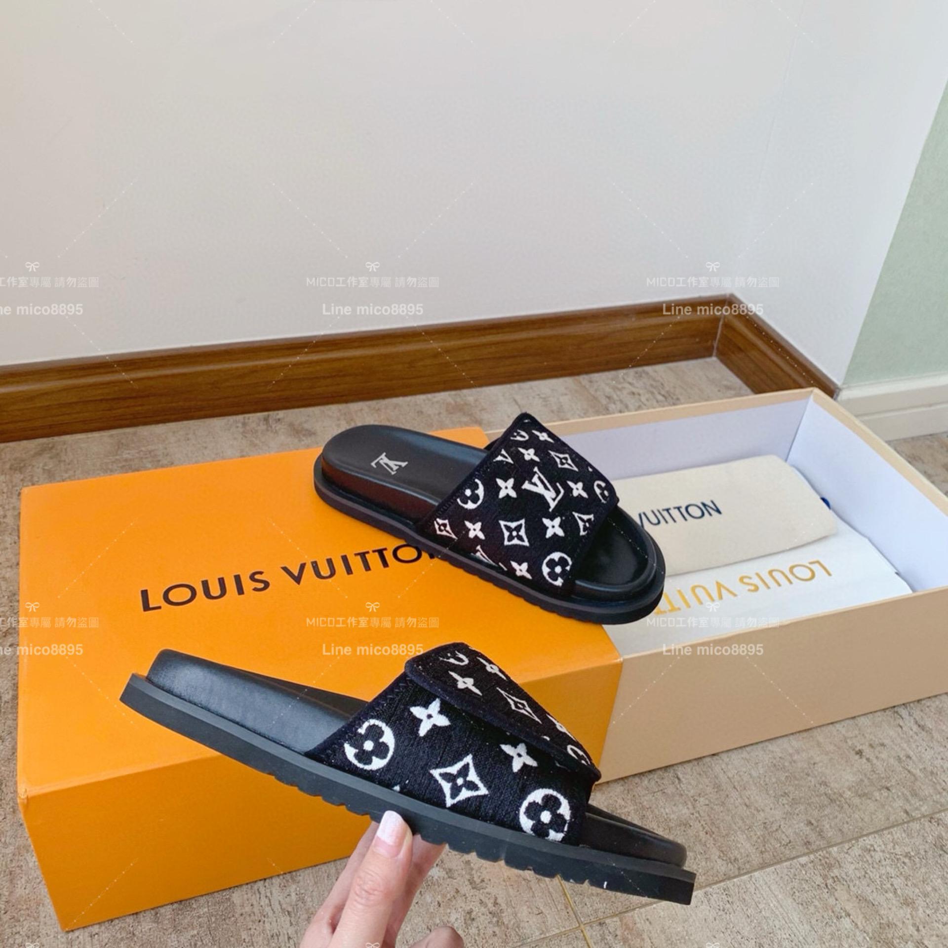 LV  Louis Vuitton ｜情侶款 🧑‍🤝‍🧑 MIAMI系列 老花魔術貼拖鞋 36-45