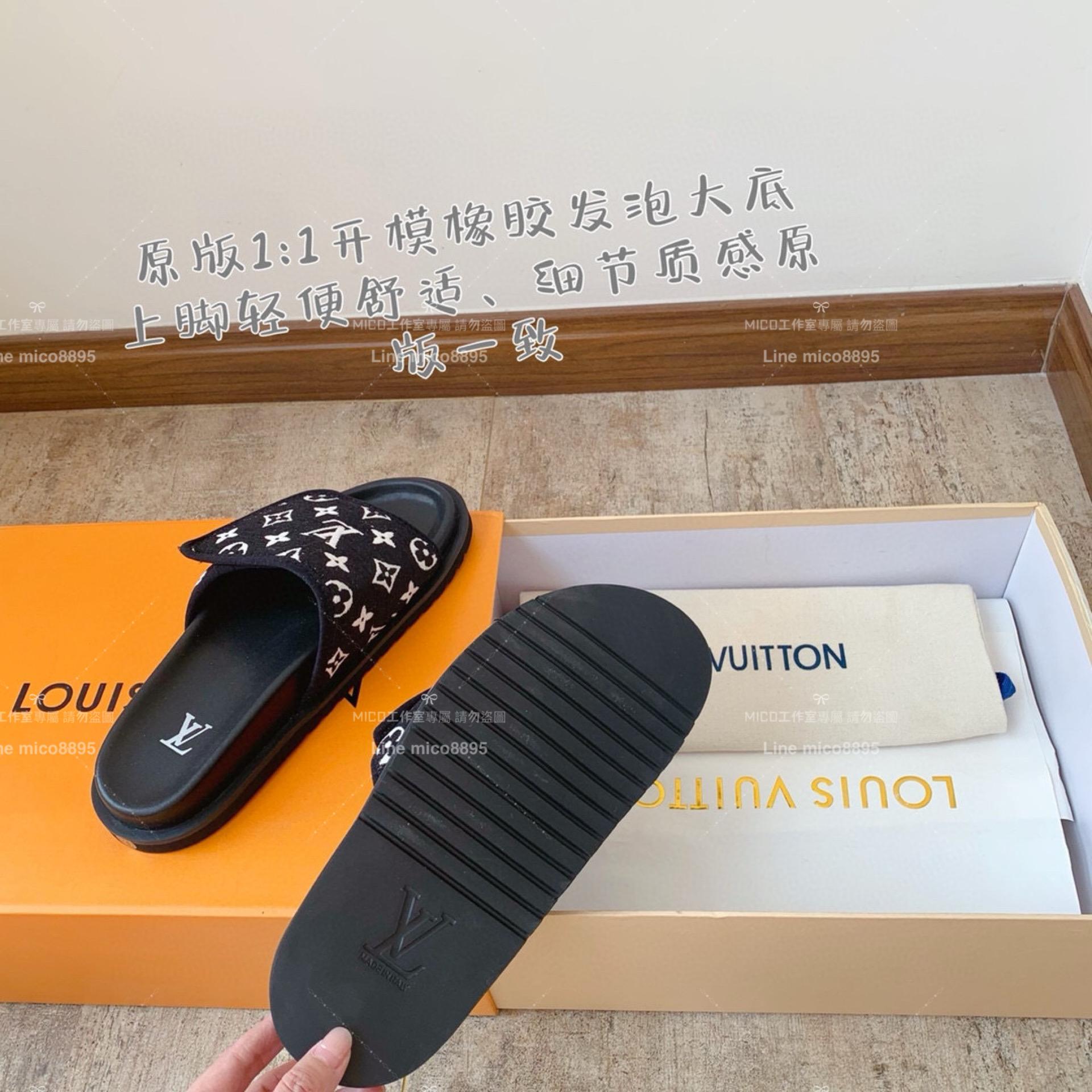 LV  Louis Vuitton ｜情侶款 🧑‍🤝‍🧑 MIAMI系列 老花魔術貼拖鞋 36-45